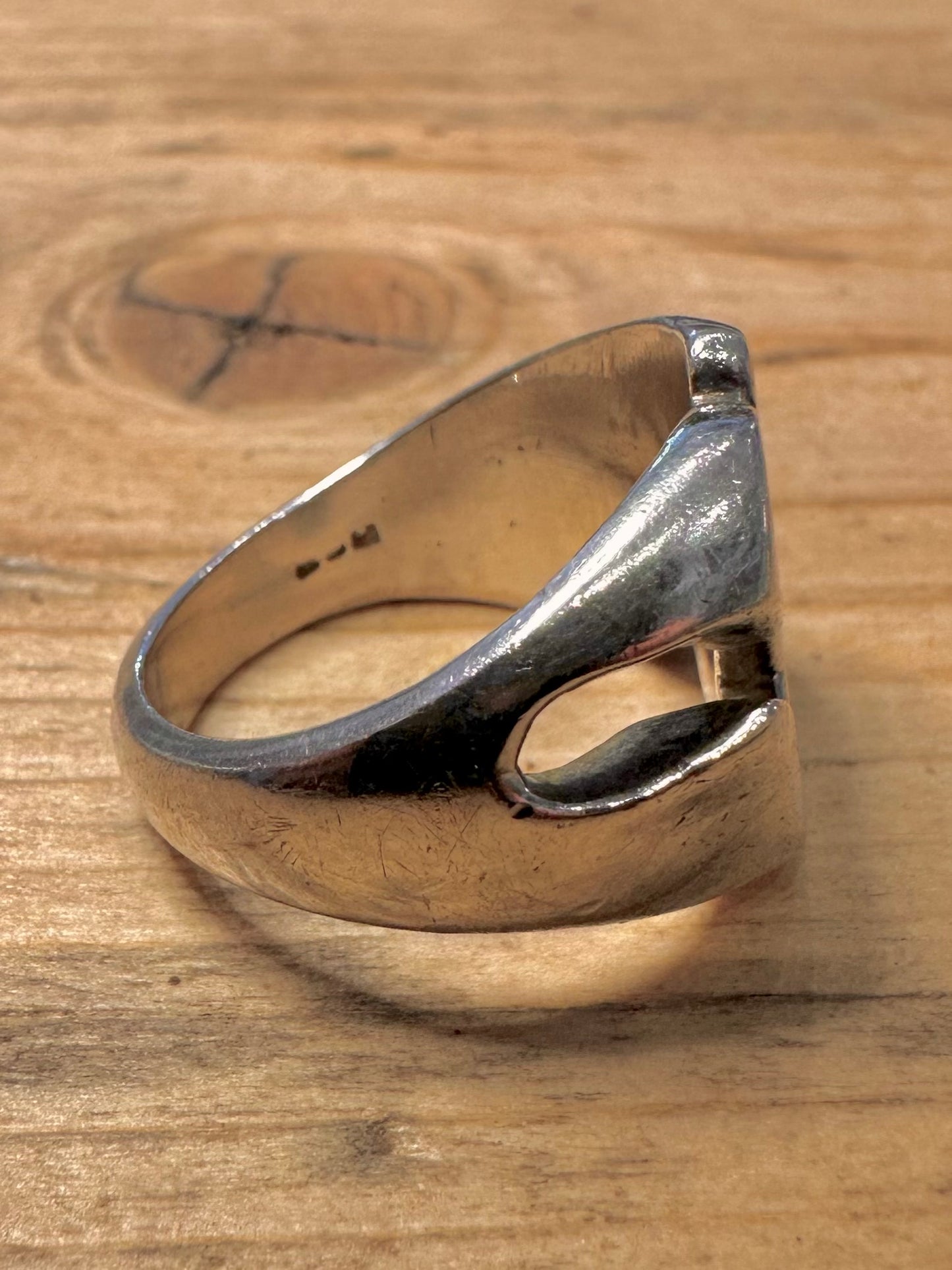 Vintage OM Symbol 925 Silver Size N1/2 Ring