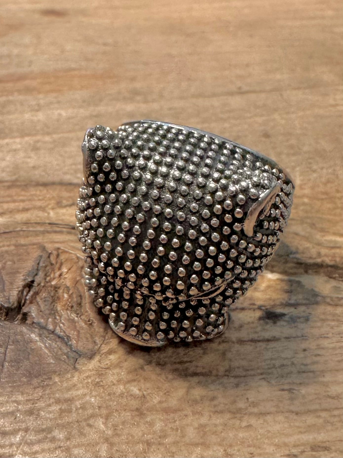 Modernist Panther Head 925 Silver Size S Ring
