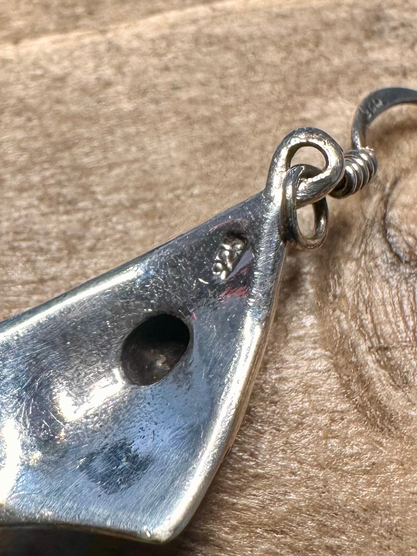 Vintage Abalone Dangle Ornate 925 Silver Earrings