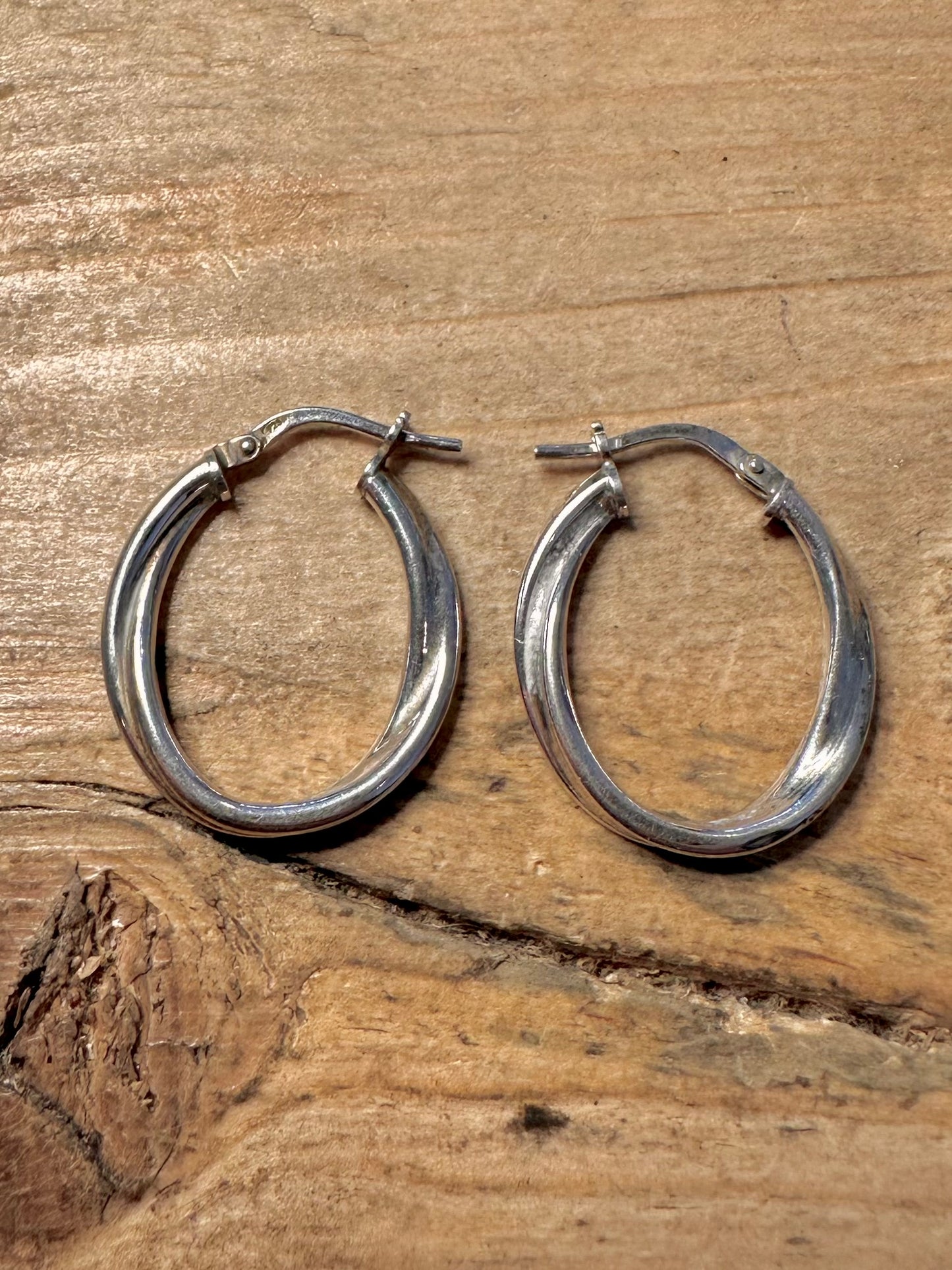 Vintage Twisted Hoops 925 Silver Earrings