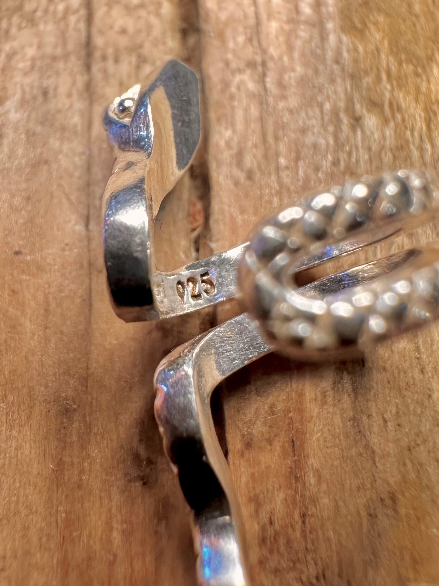 Modern Snake Ear Cuff 925 Sterling Silver Earrings