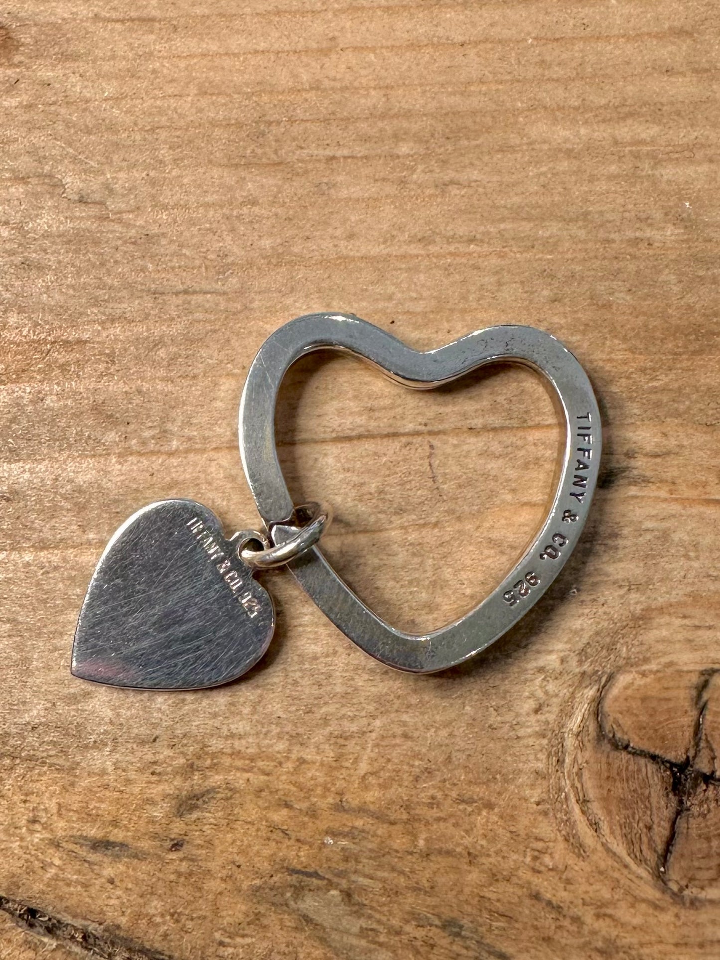 Vintage Tiffany and Co Keychain Heart 925 Silver Pendant