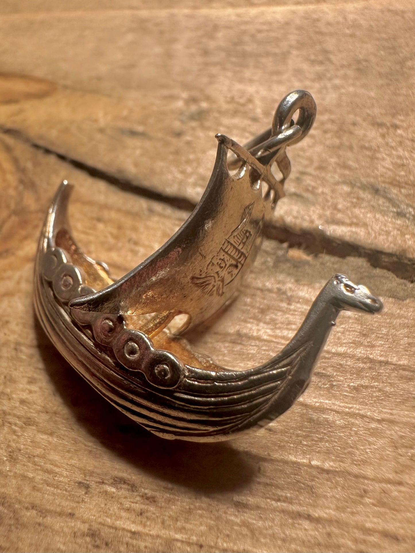 Vintage Viking Ship Maker CHIM 925 Silver Pendant