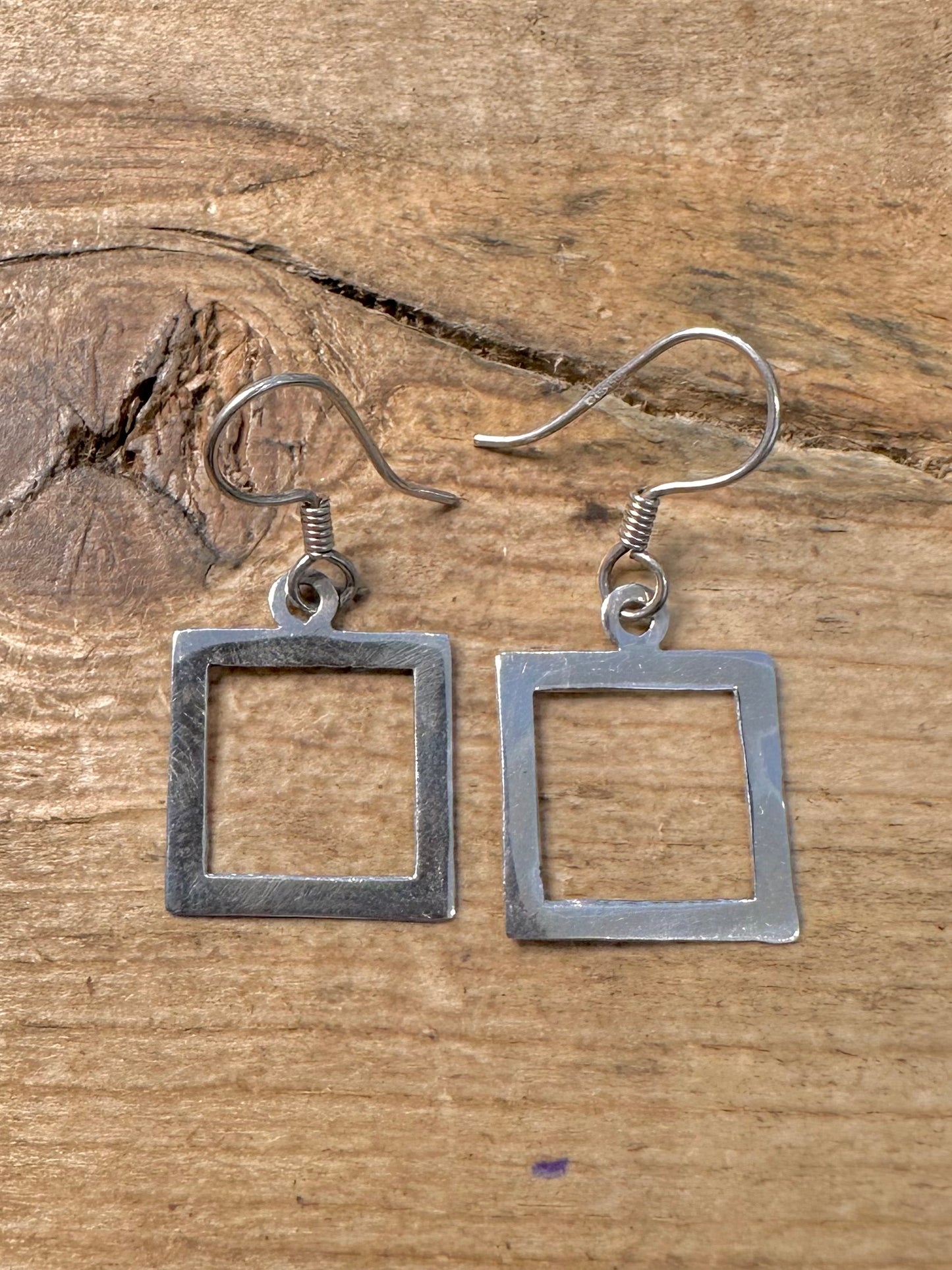Abstract Square 925 Silver Earring