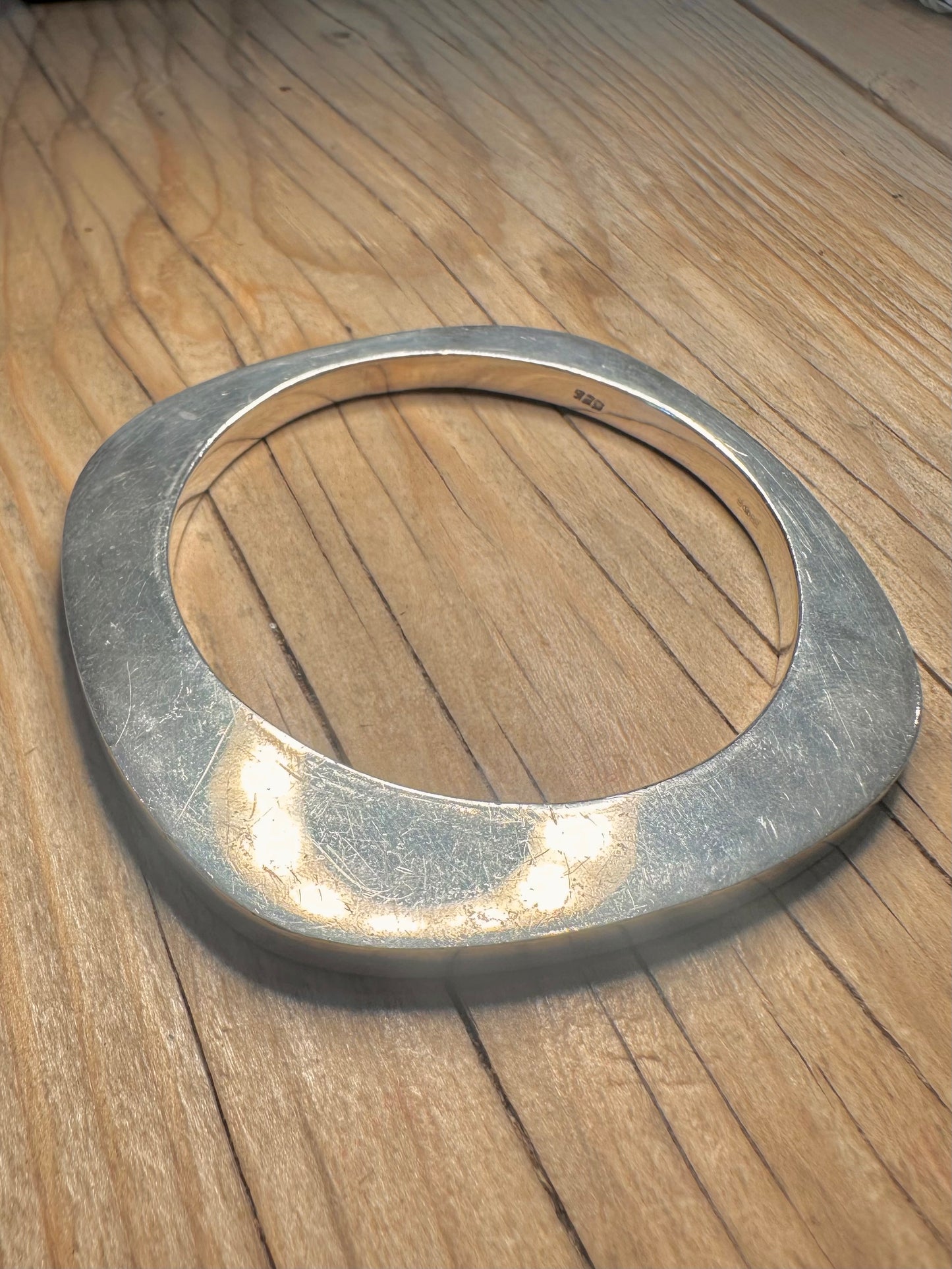 Abstract Geometric Shape 925 Sterling Bangle