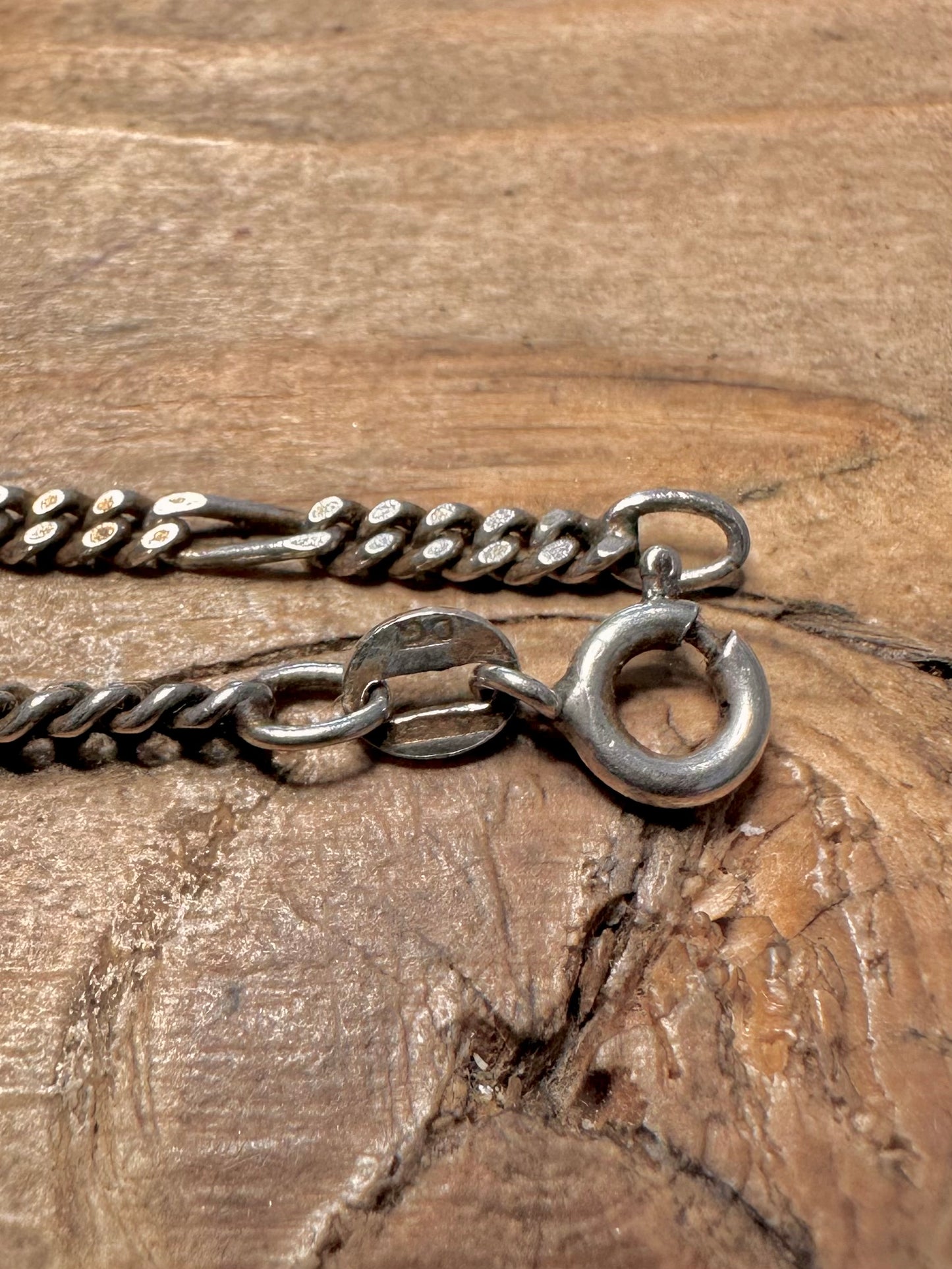 Vintage Figaro Chain 925 Silver 17.8 inch Necklace