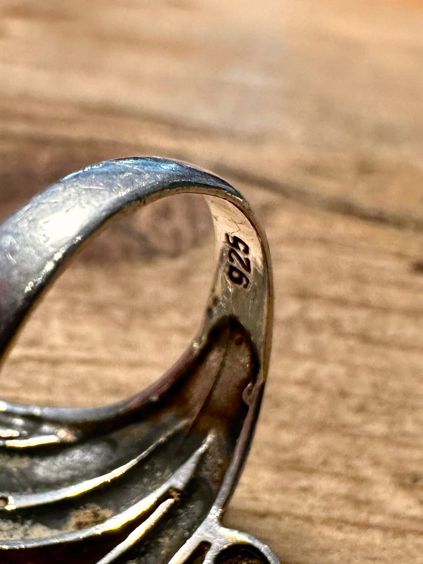 Abstract Swirl 925 Silver Size O Ring