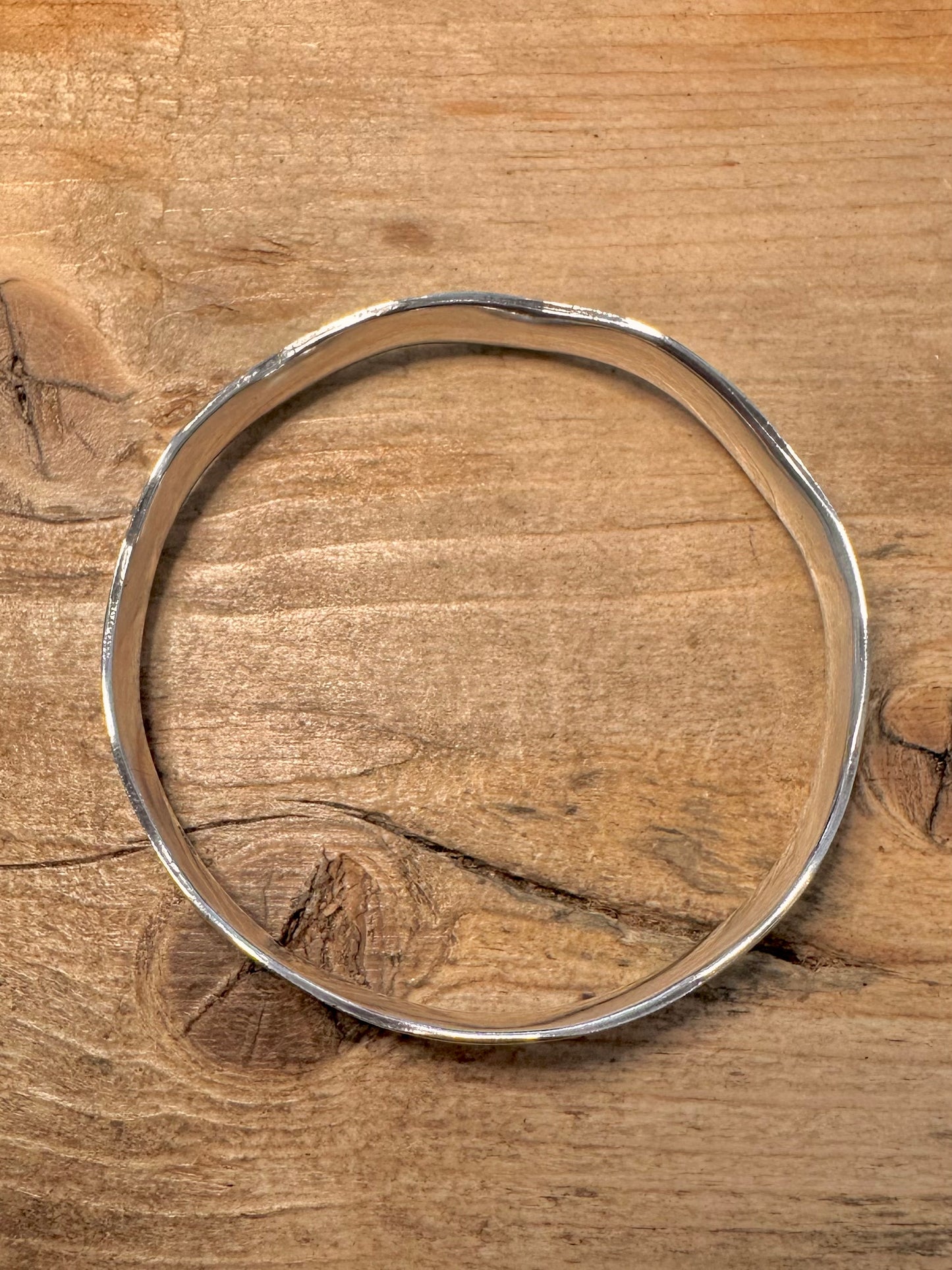 Abstract Wave Concave 925 Silver Bangle