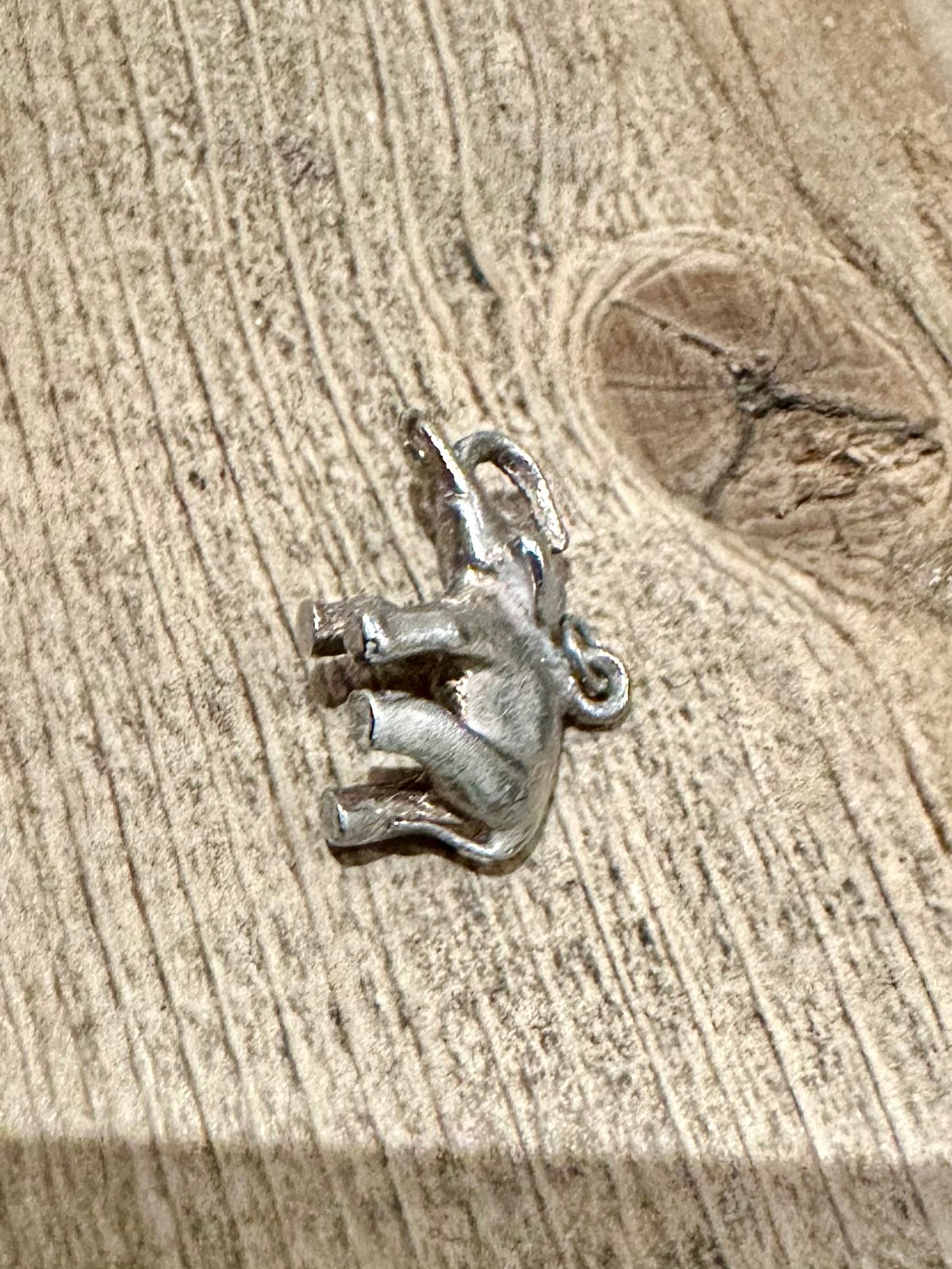 Vintage Elephant Solid 925 Silver Pendant