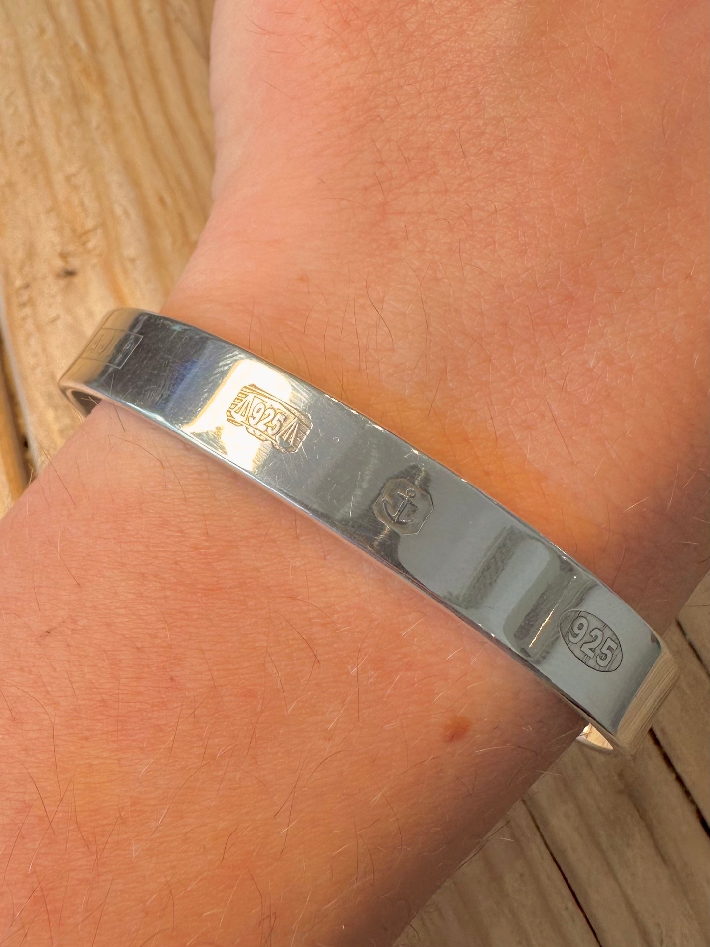 Modern Hallmarked 925 Silver Cuff Bangle