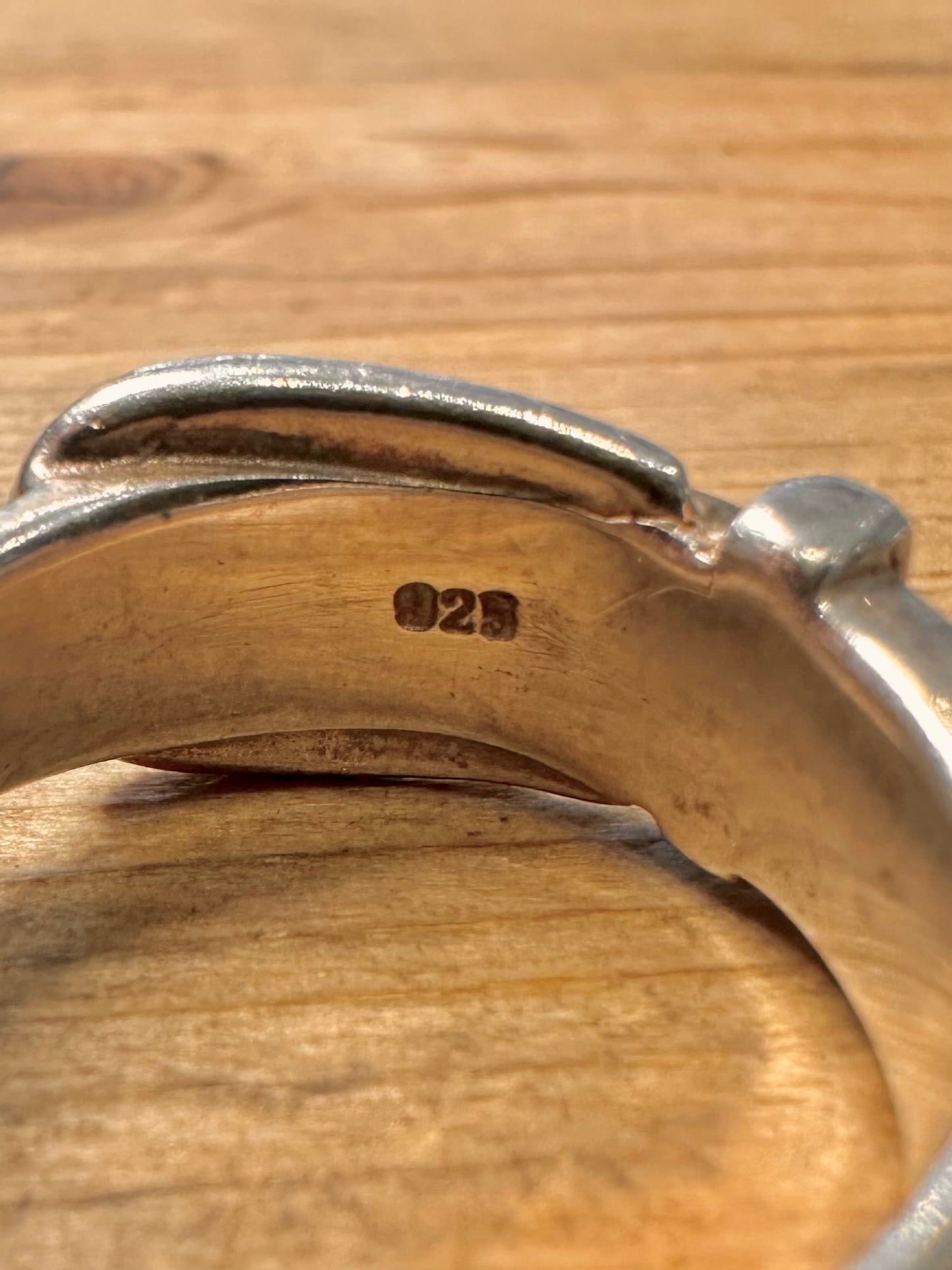 Vintage Buckle 925 Silver Size S1/2 Ring