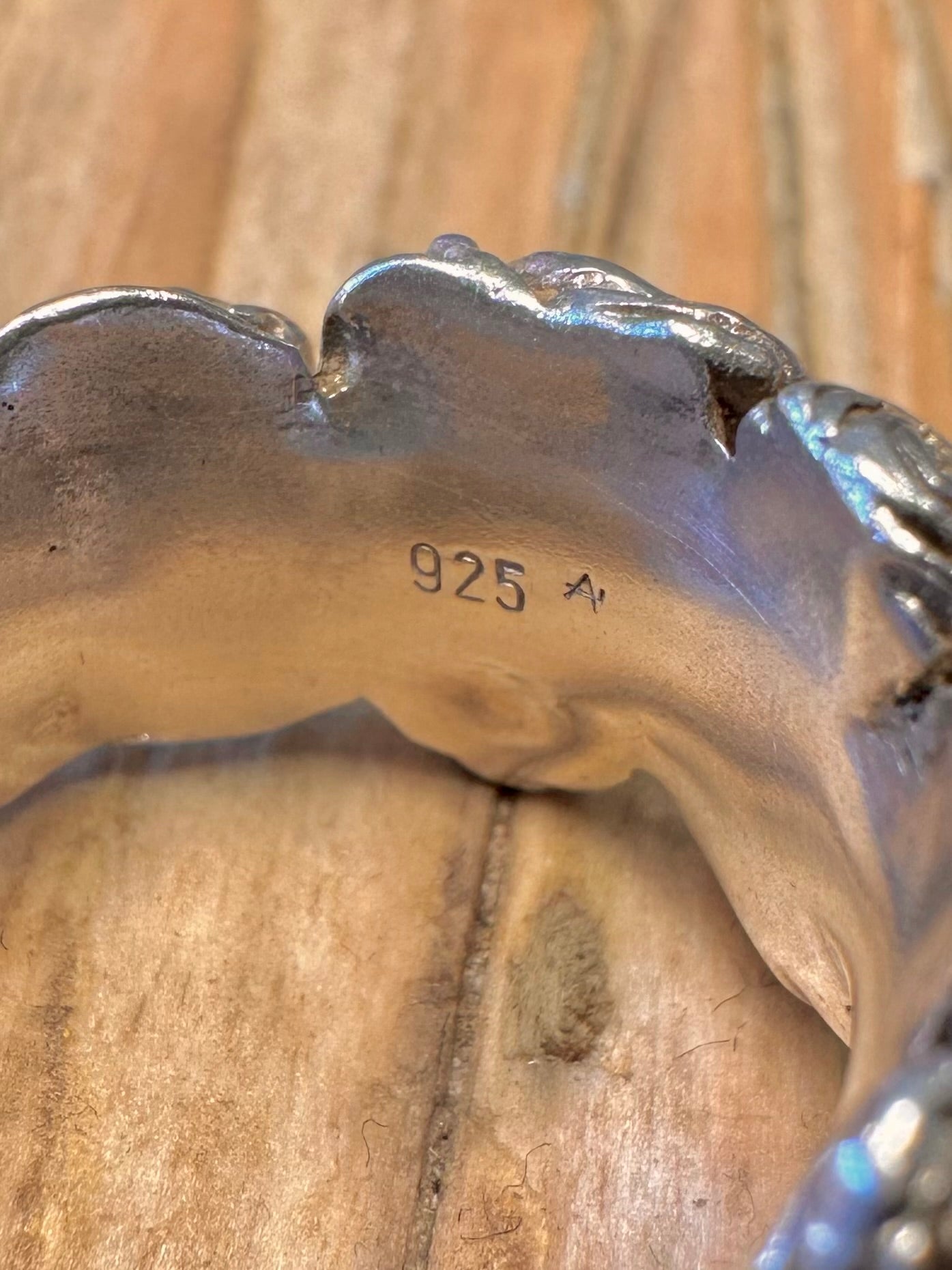 Vintage Chunky Band of Roses 925 Sterling Silver Size M1/2 Ring