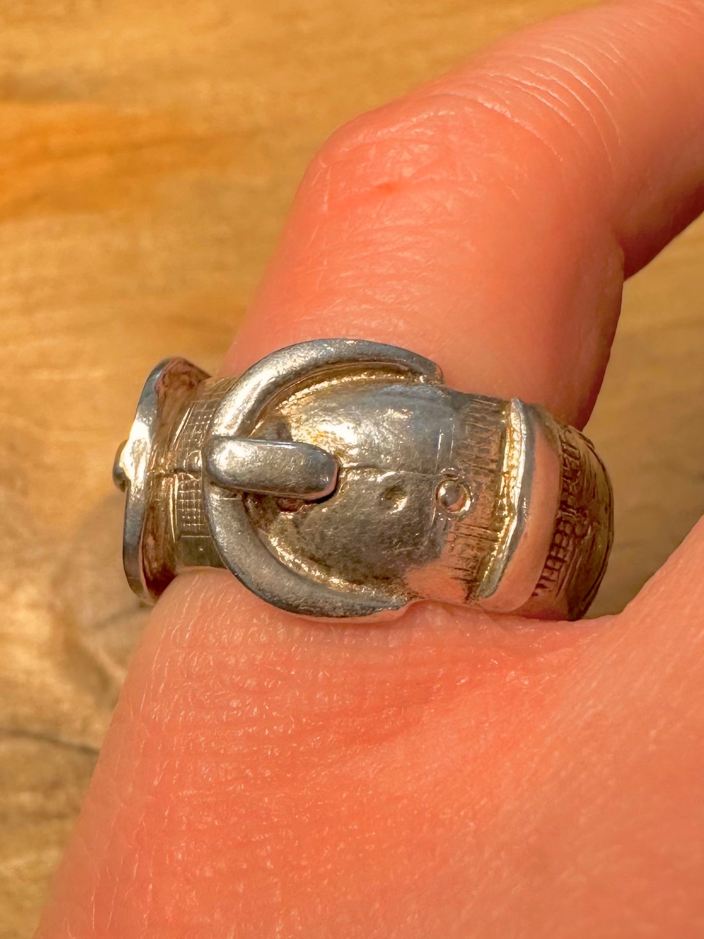 Vintage Double Buckle 925 Silver Size O Ring