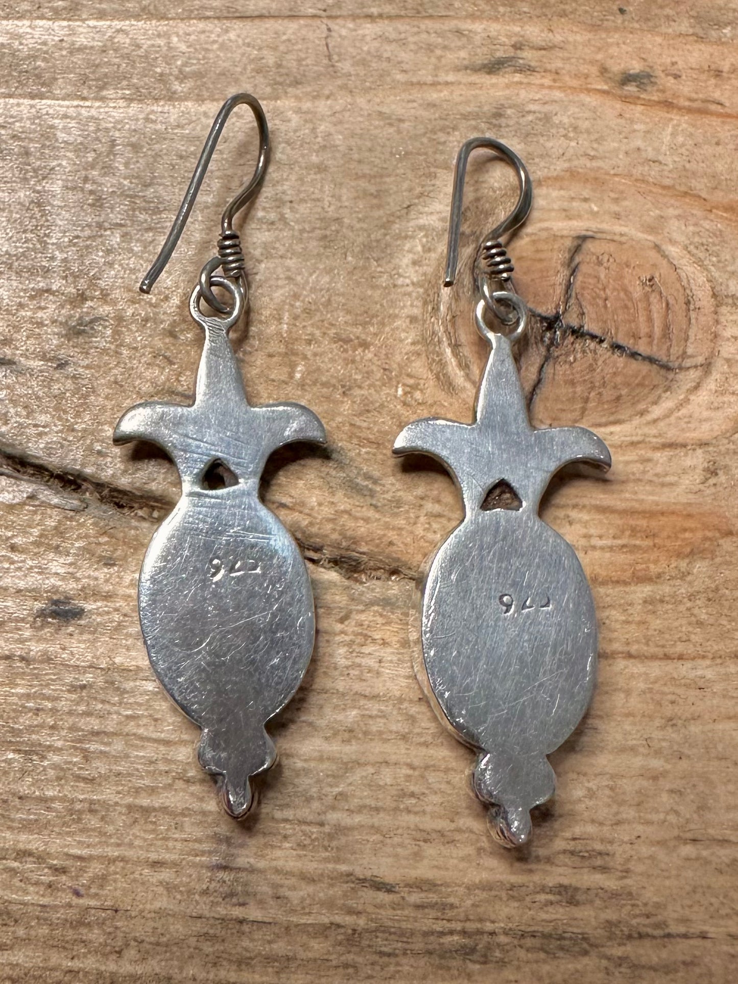 Vintage Chrysoprase Ornate 925 Silver Earrings
