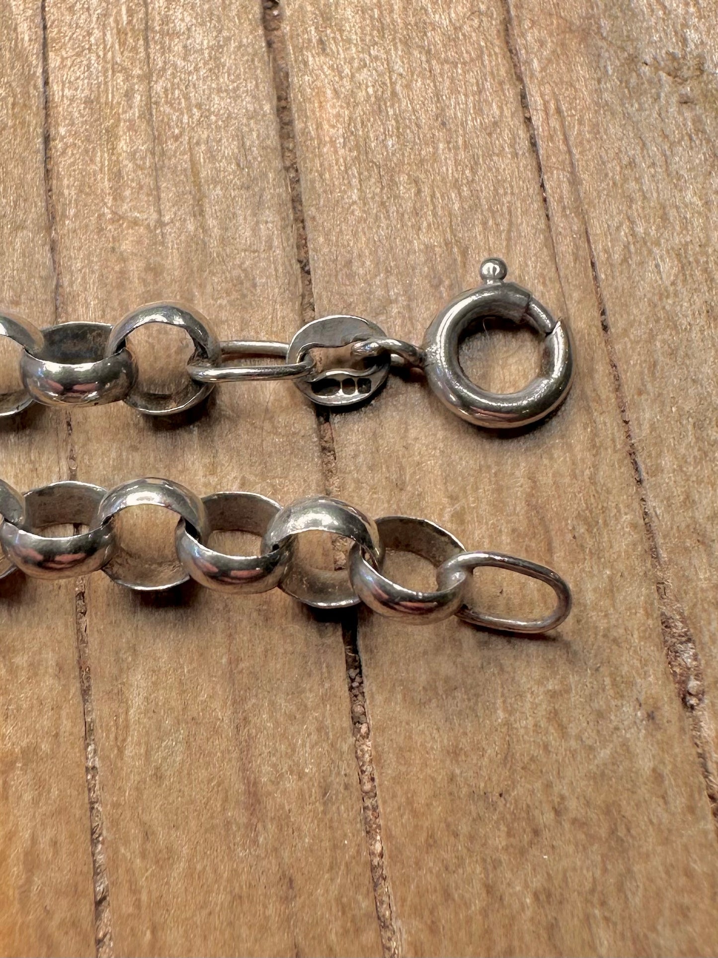 Vintage Belcher Chain 925 Sterling Silver 18.5 inch Necklace