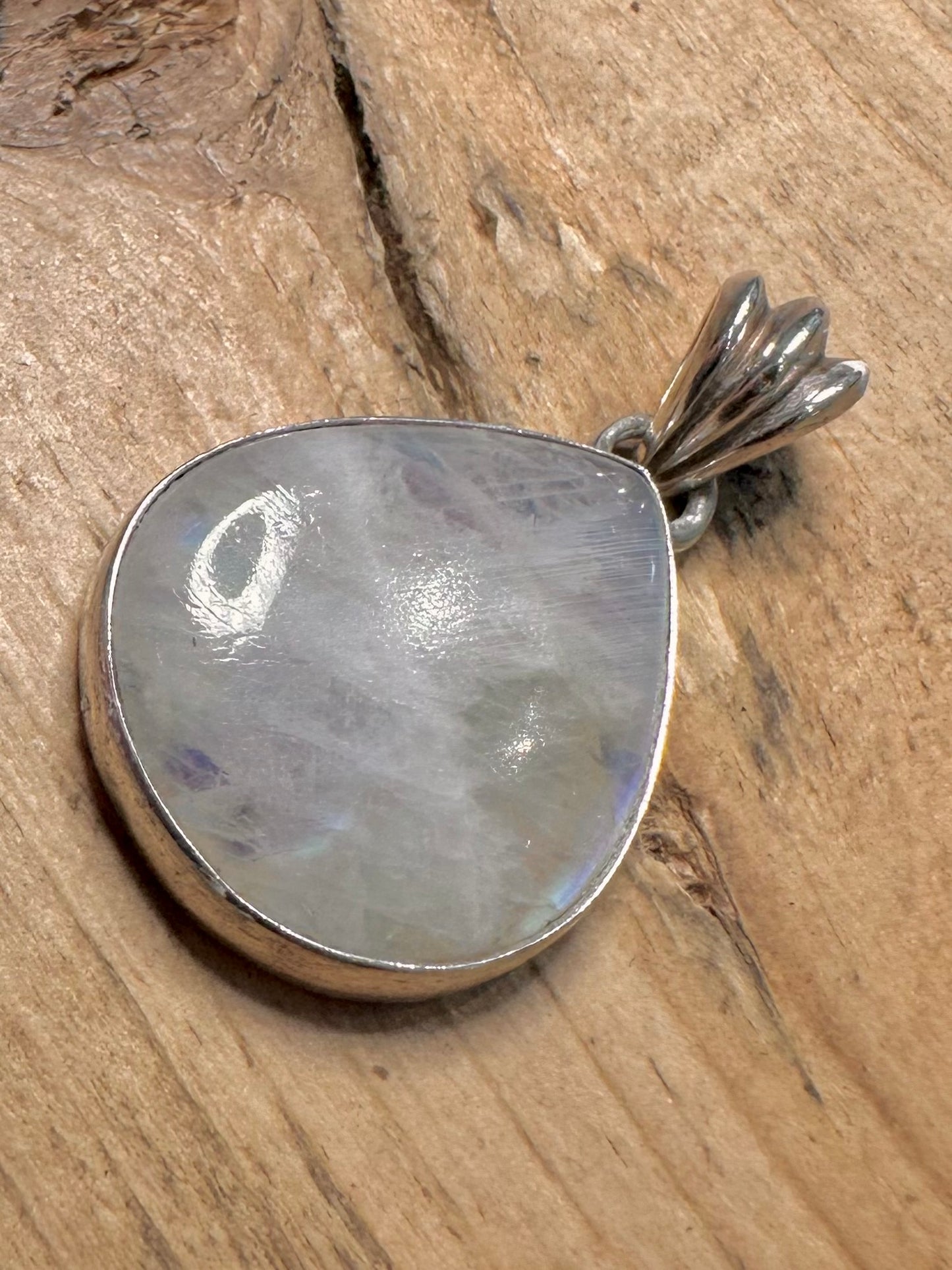 Vintage Moonstone Tear Drop 925 Silver Pendant