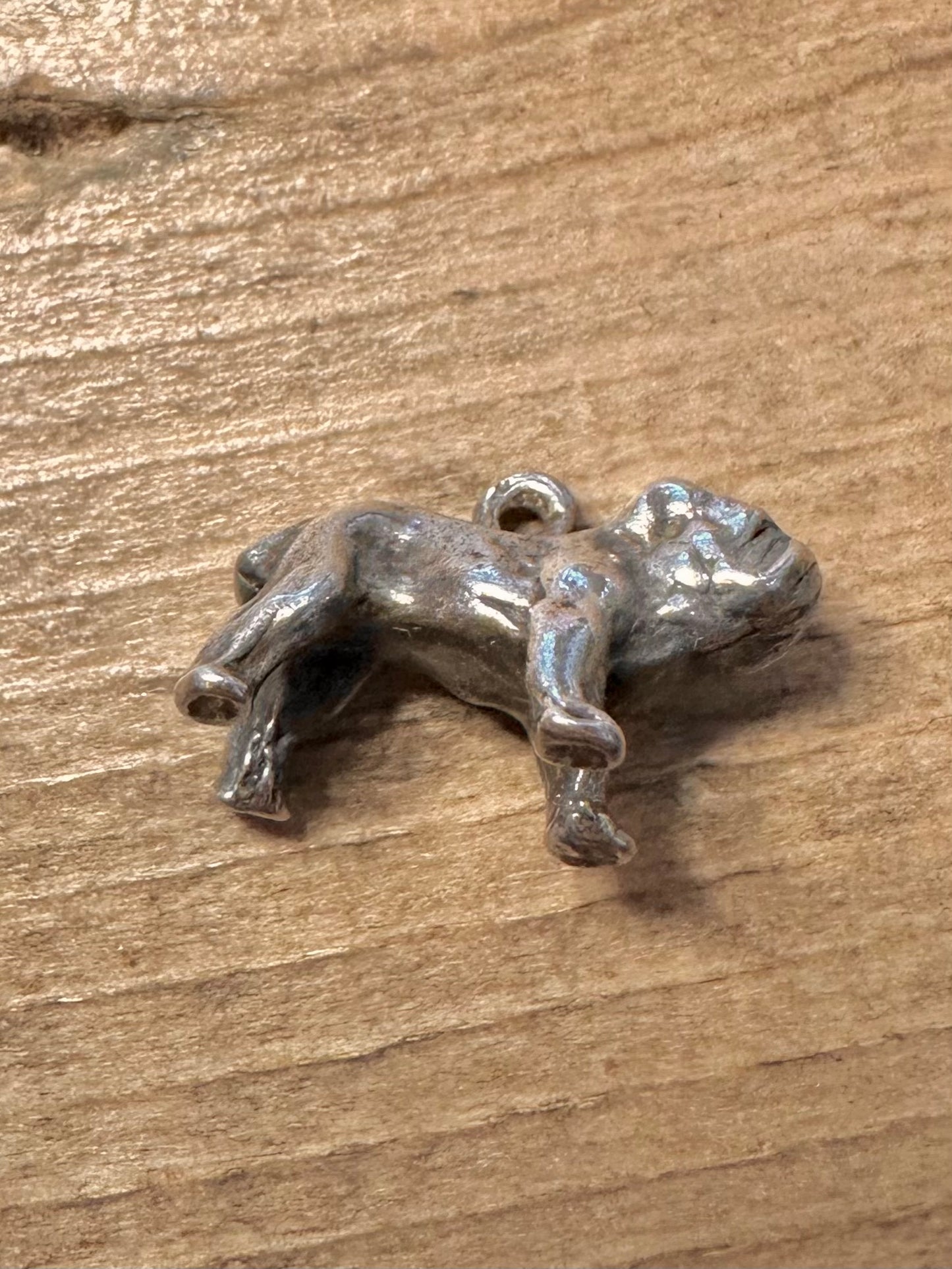 Vintage Bulldog 925 Silver Charm Pendant