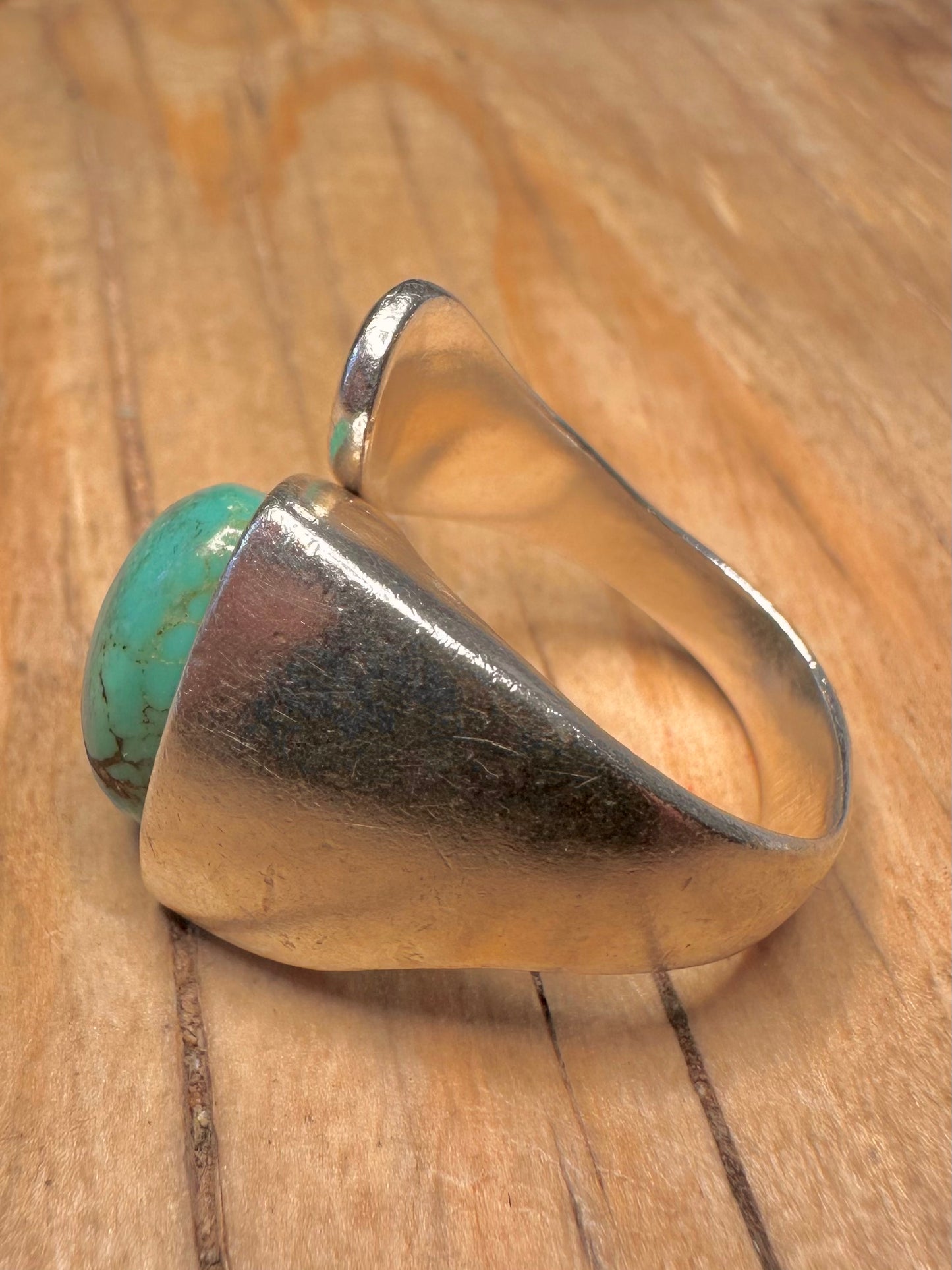Abstract Turquoise Overlapping 925 Sterling Silver Size M Ring