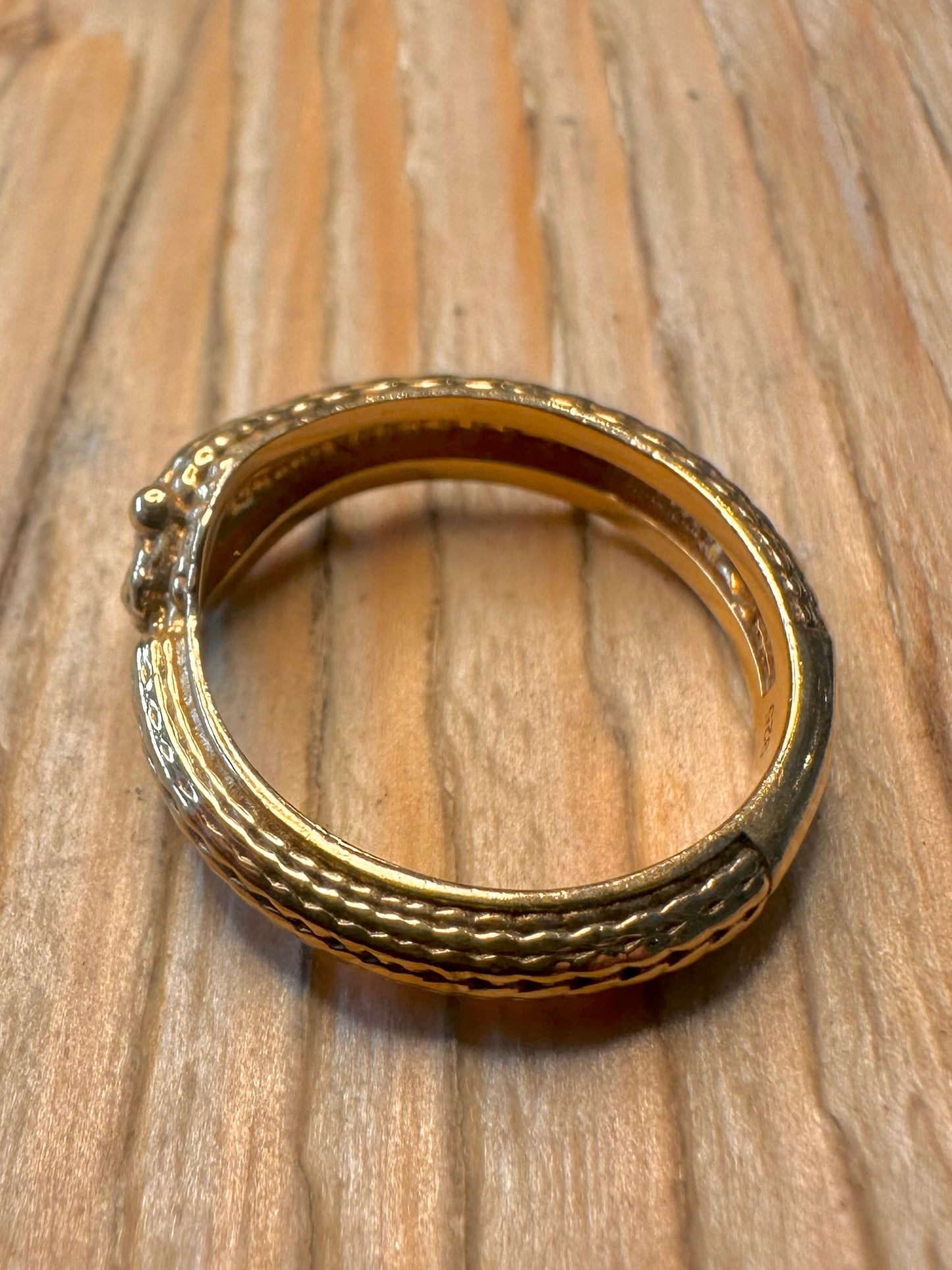 Vintage Snake Gold on 925 Sterling Silver Size P1/2 Ring