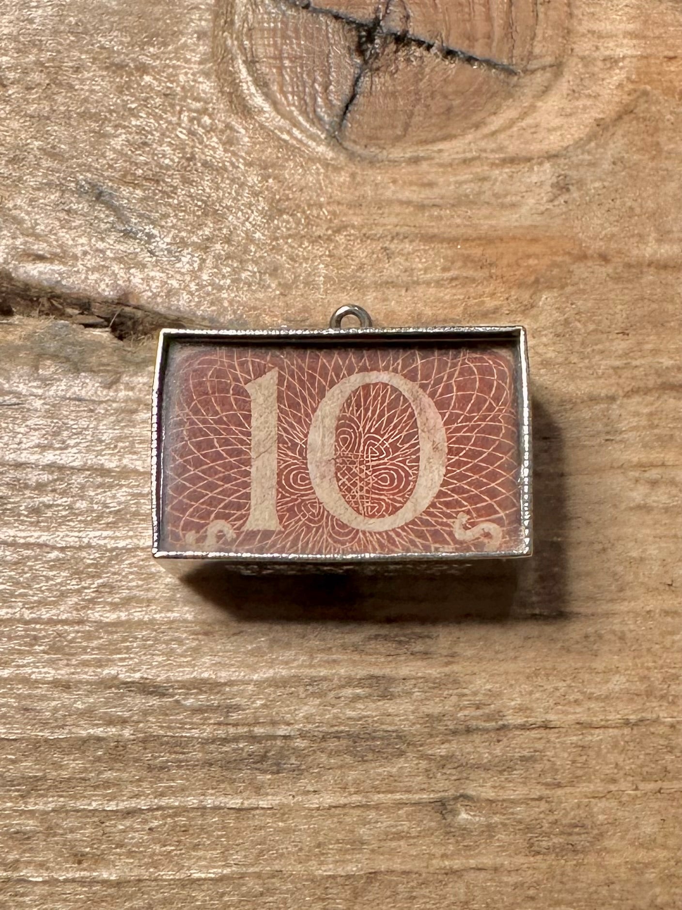 Vintage Emergency 10 Shilling Note 925 Silver Charm Pendant