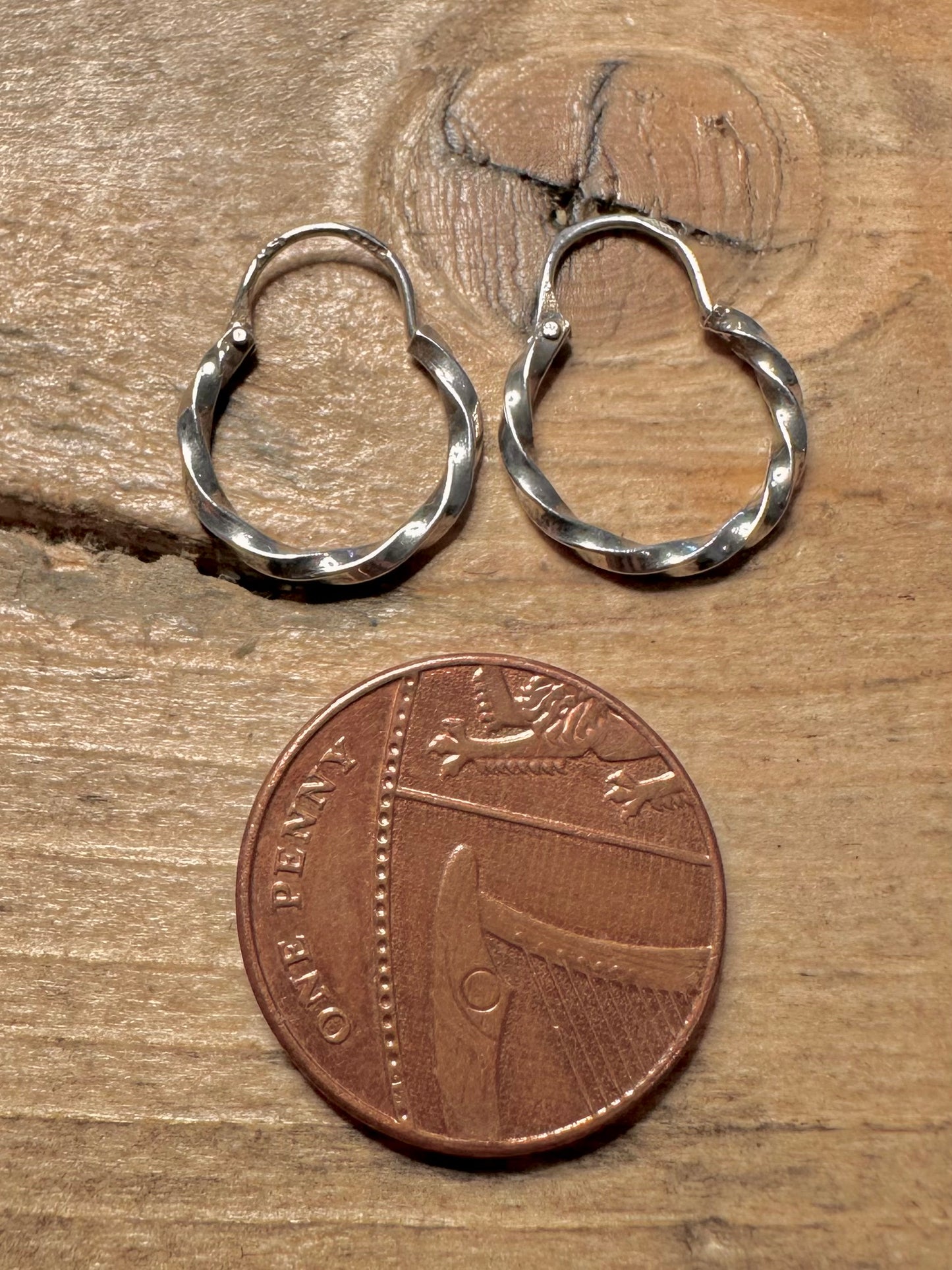 Vintage Twisted Hoops 925 Silver Earrings