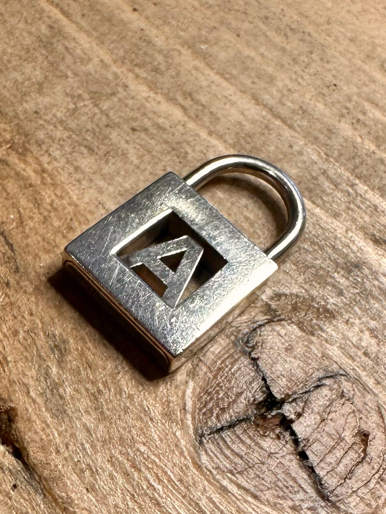 Vintage Tiffany & Co Letter A Padlock 925 Silver Pendant