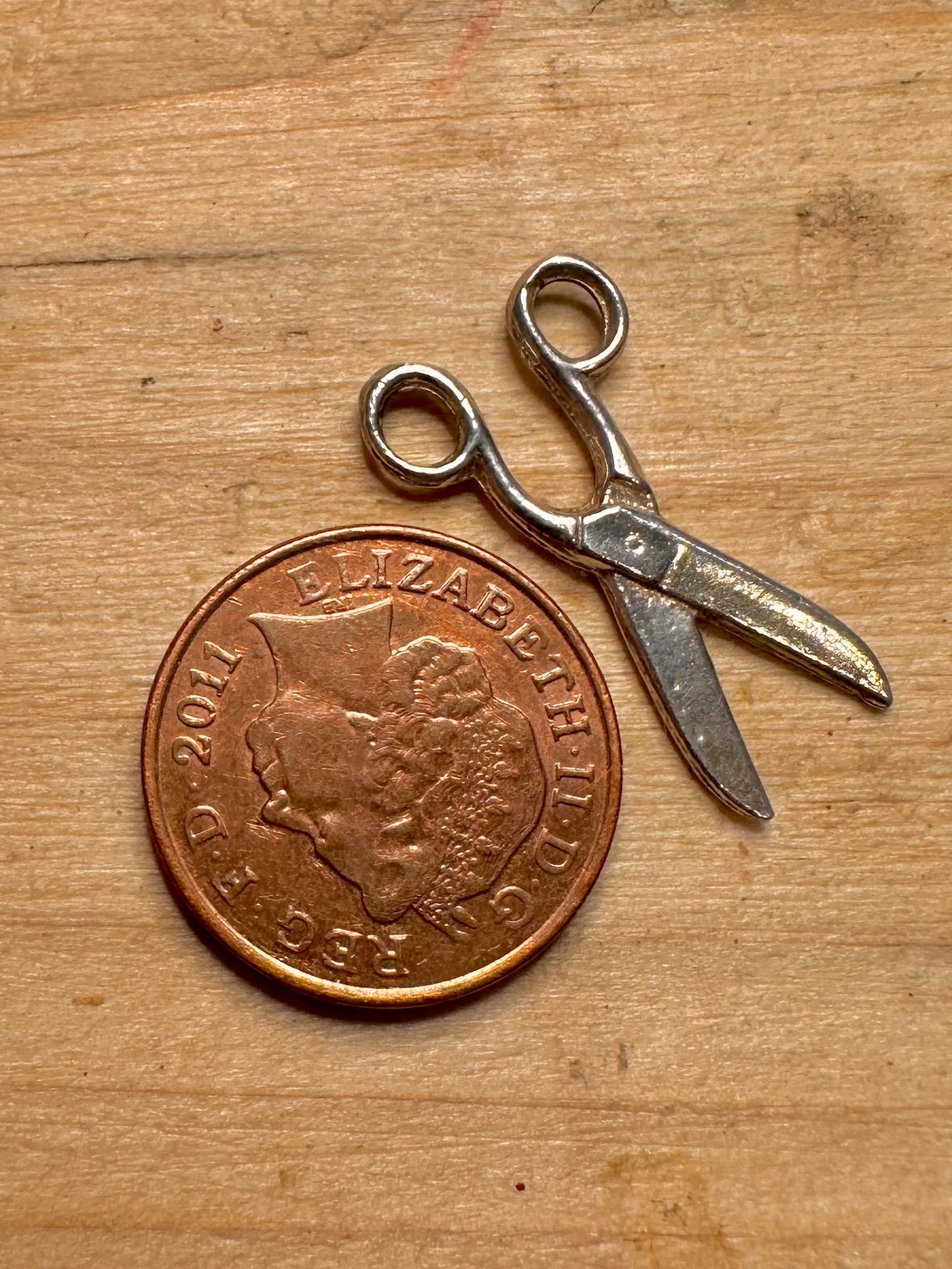 Vintage Scissors 925 Silver Charm Pendant