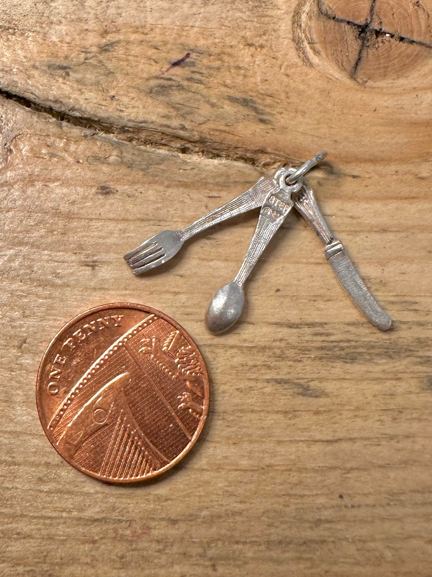 Vintage Cutlery 925 Silver Charm Pendant