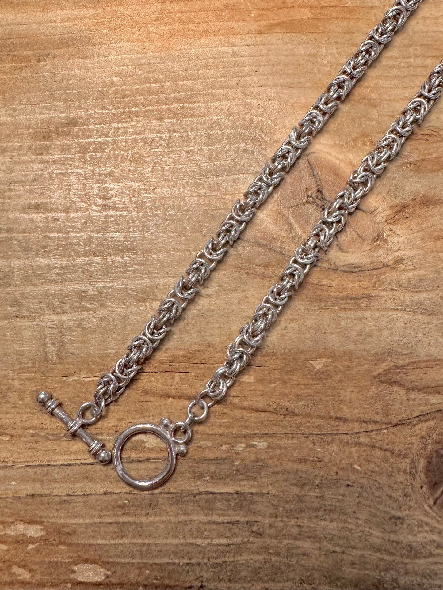 Vintage Byzantine T Bar 925 Silver 19.8 inch Necklace