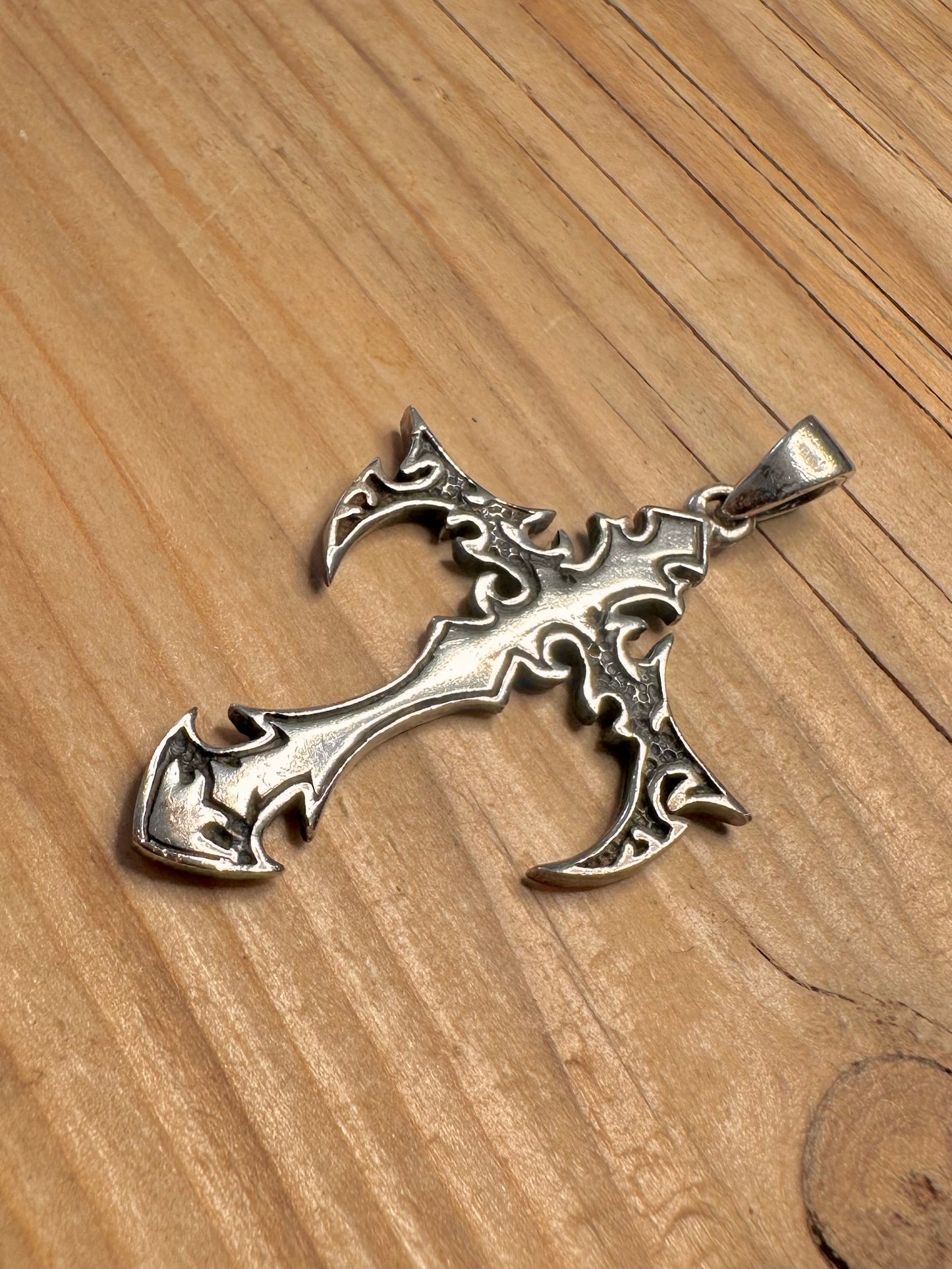 Vintage Gothic Cross 925 Sterling Silver Pendant
