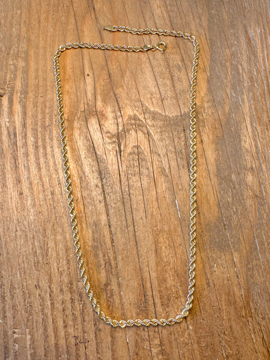 9ct Gold Rope Chain Sheffield 18 inch Necklace