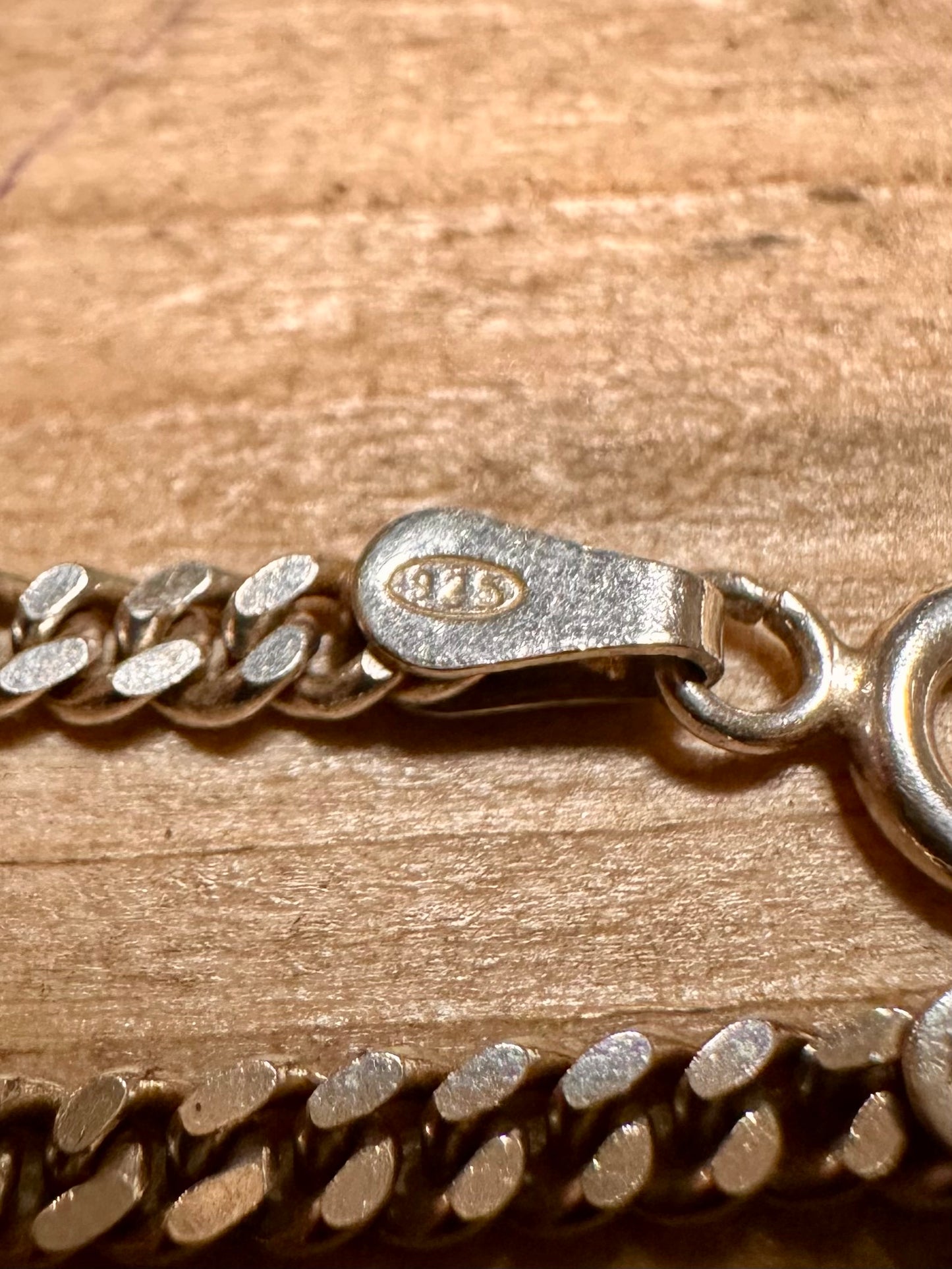 Vintage Curb Chain Italy 925 Silver 23.5 inch Necklace