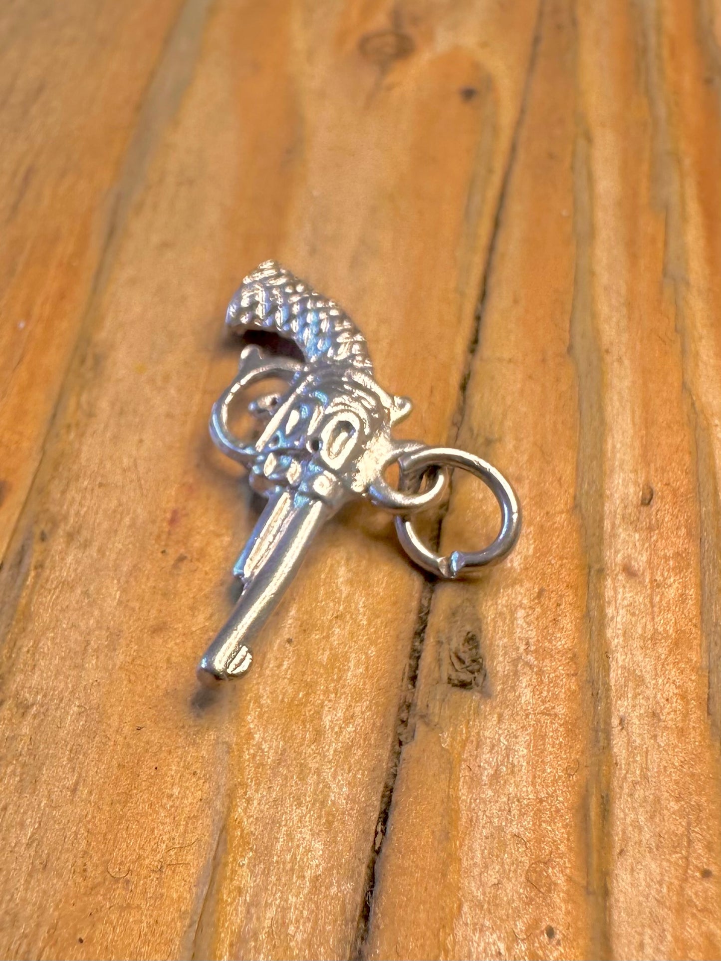 Revolver Classic Western Style 925 Sterling Silver Charm Pendant
