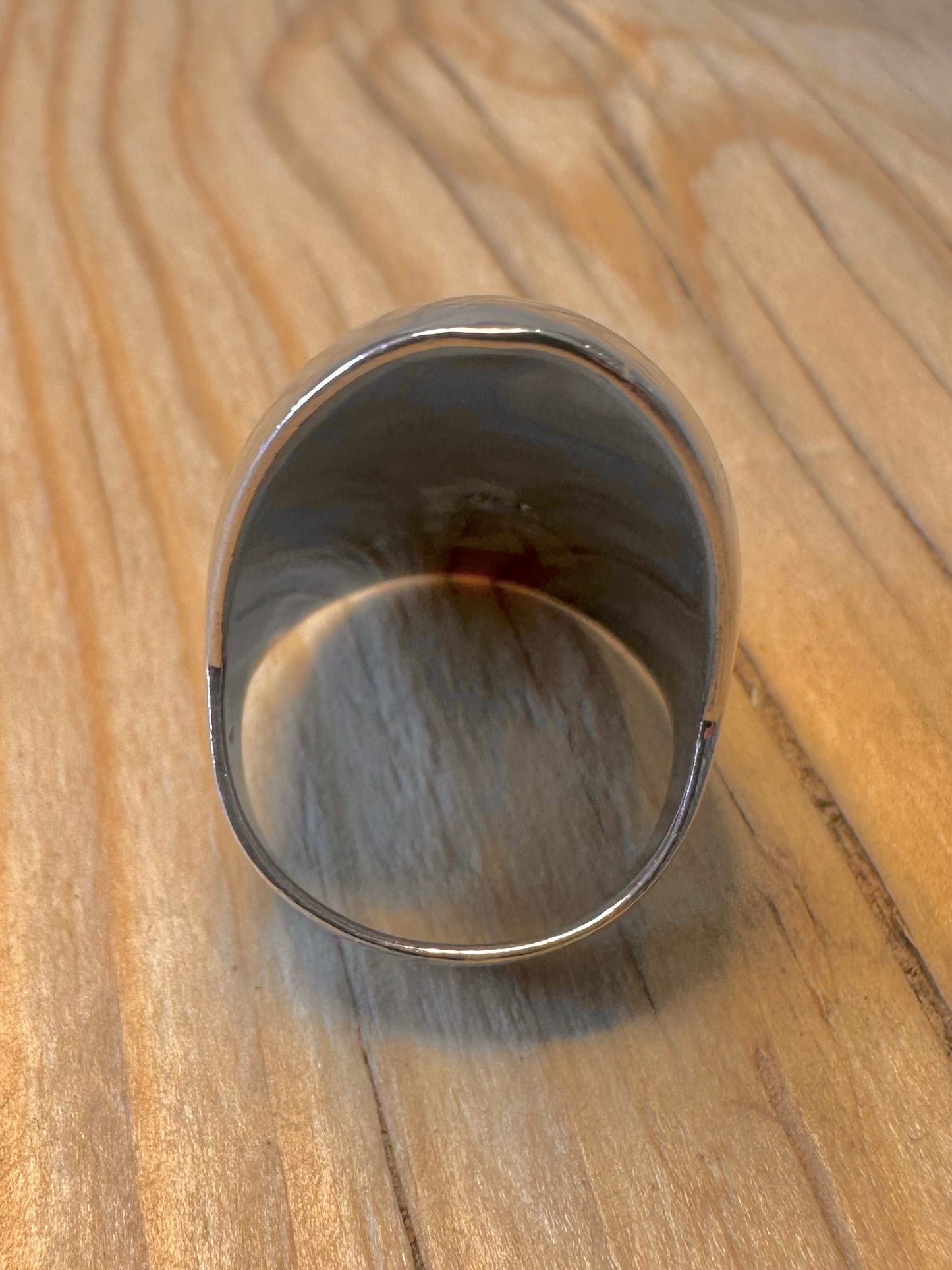 Vintage Dome Long 925 Silver Size M Ring