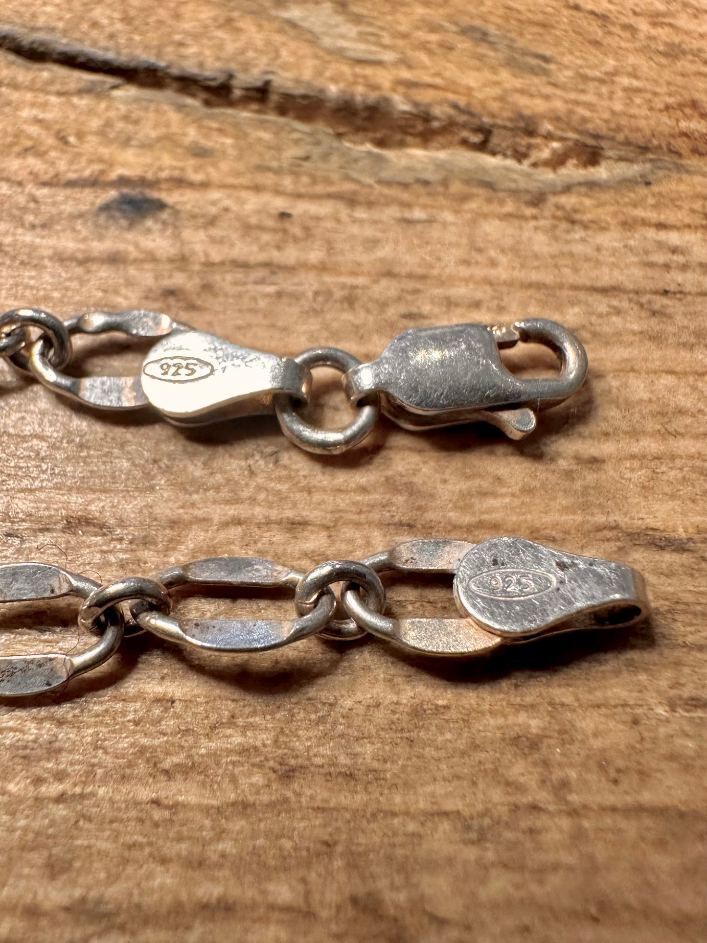 Vintage Unique Chain Link 925 Silver 7.5 inch Bracelet