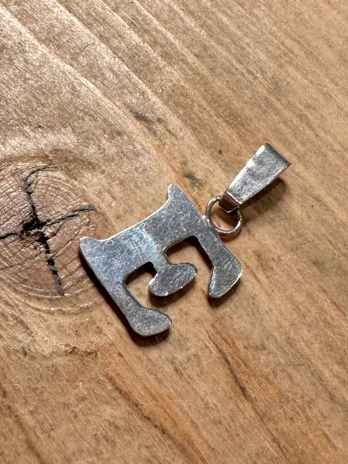 Vintage Letter E 925 Silver Pendant