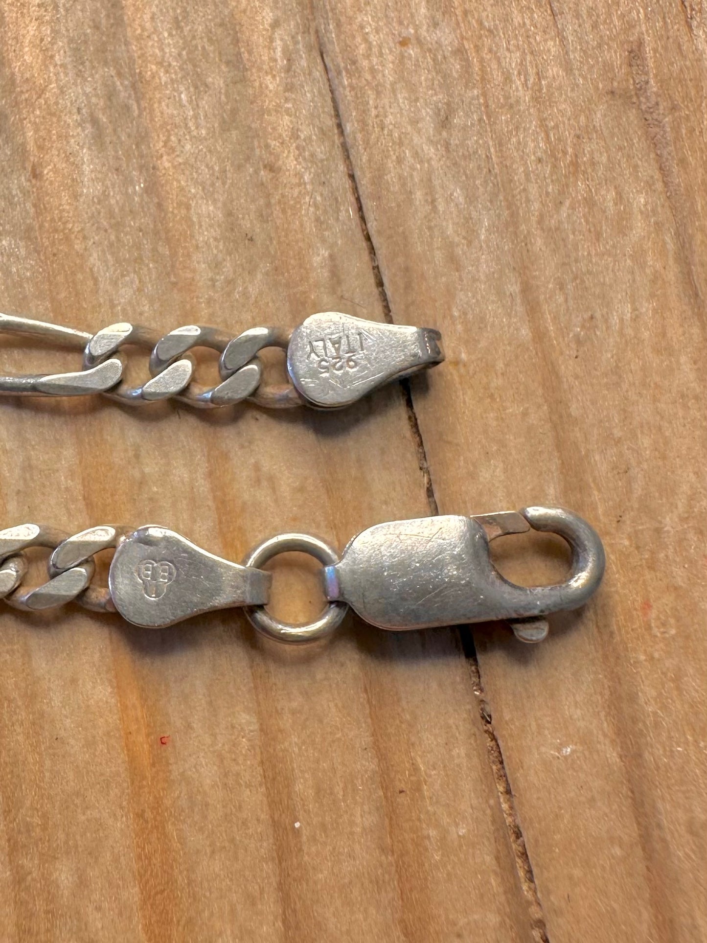 Vintage Figaro Chain Italy 925 Sterling Silver 7.5 inch Bracelet