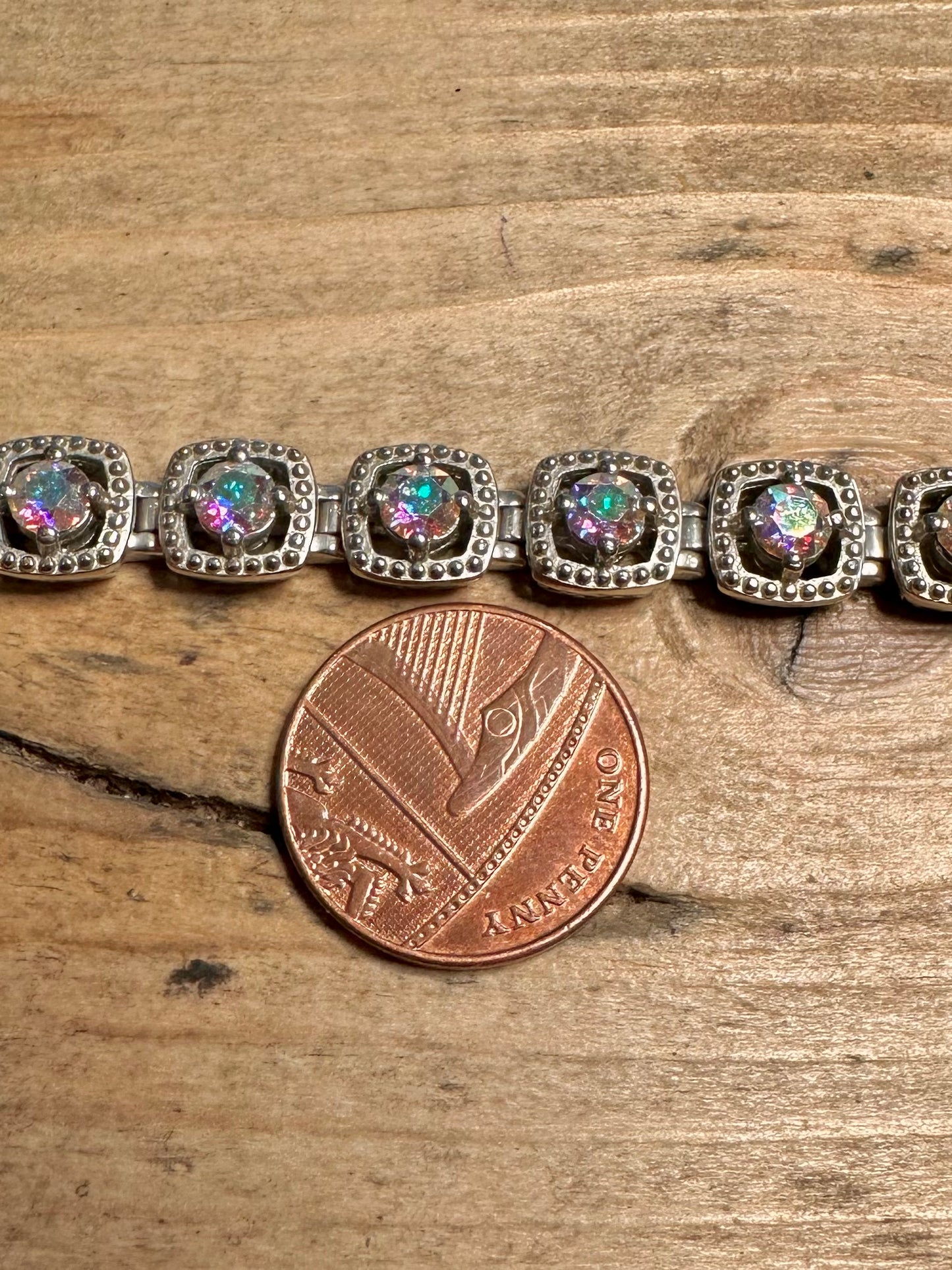 Modernist CZ Stones 925 Silver Tennis Bracelet