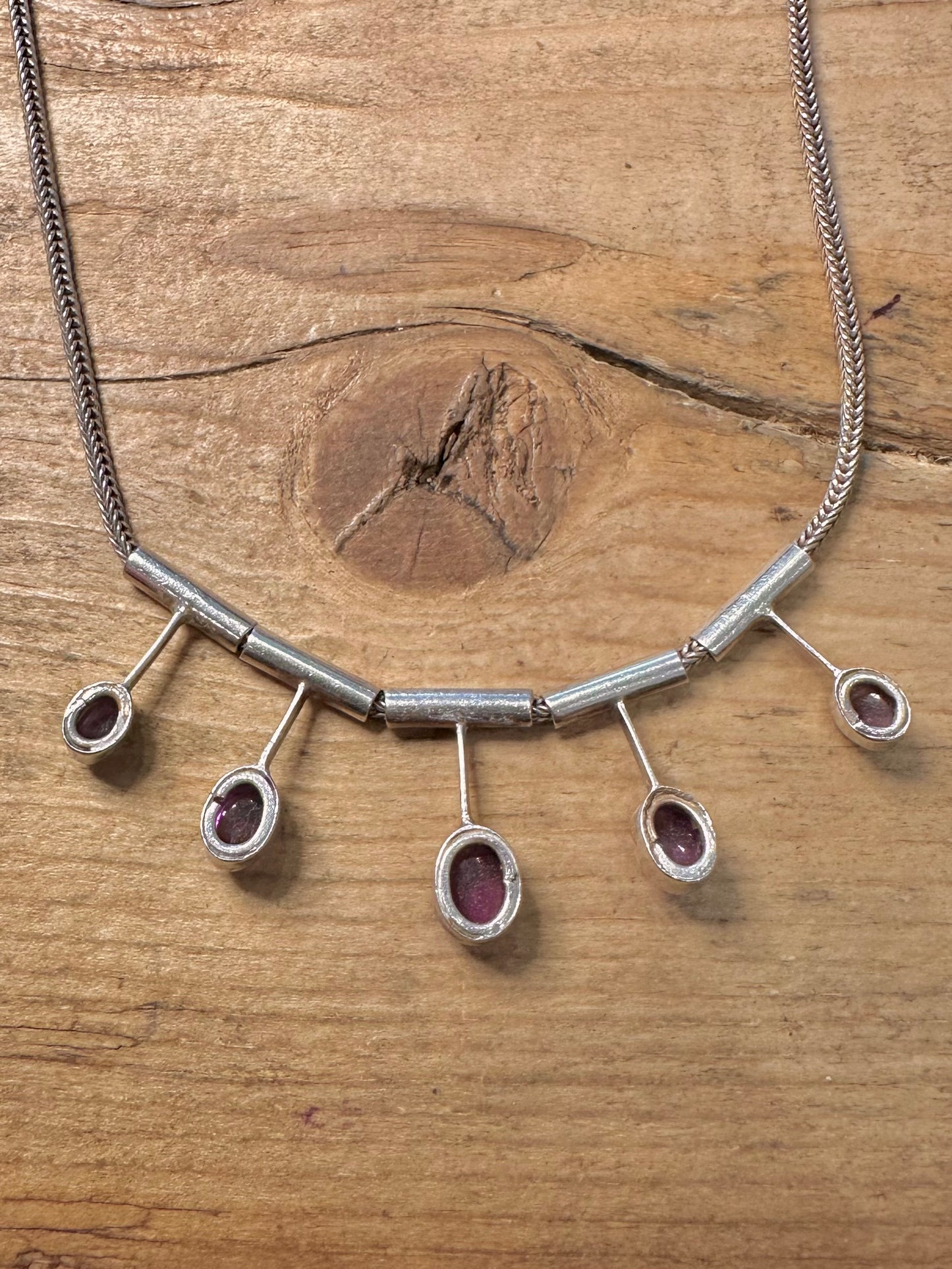 Vintage Amethyst Fox Tail 925 Silver 16.2 inch Necklace