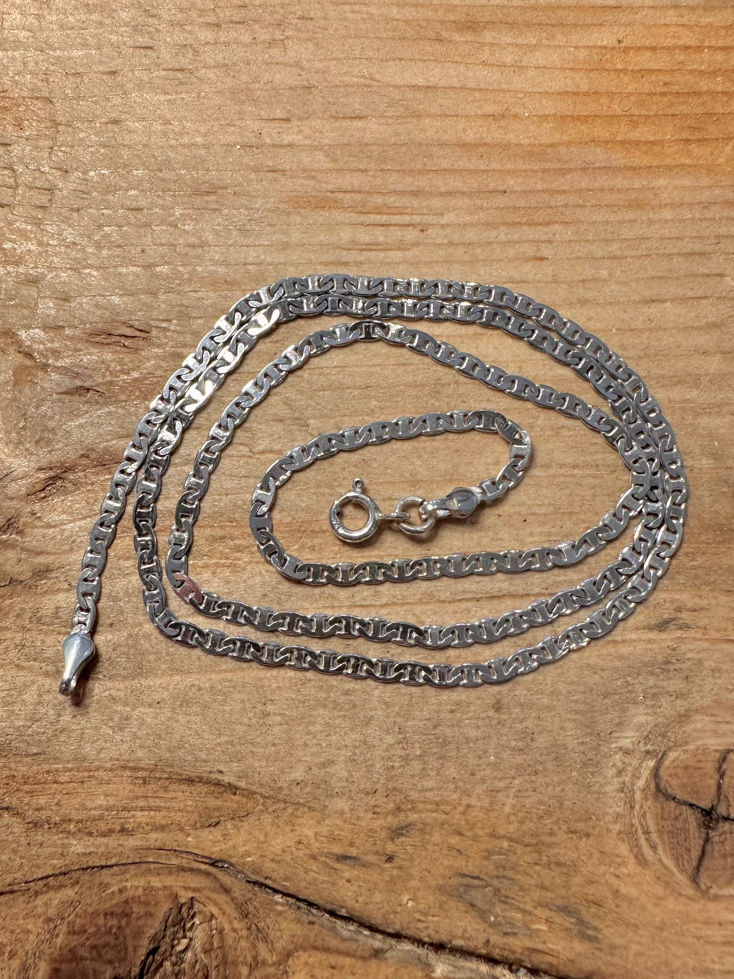 Vintage Mariner Link Chain 925 Silver 21.5 inch Necklace