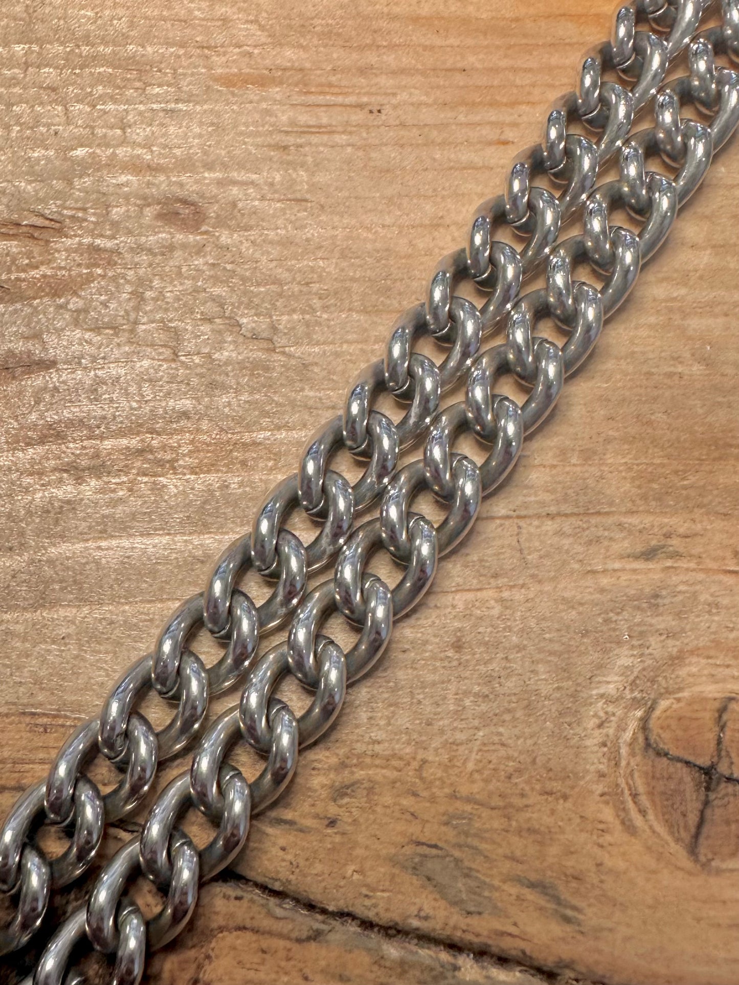 Vintage Chunky Curb Chain 925 Silver 20 inch Necklace