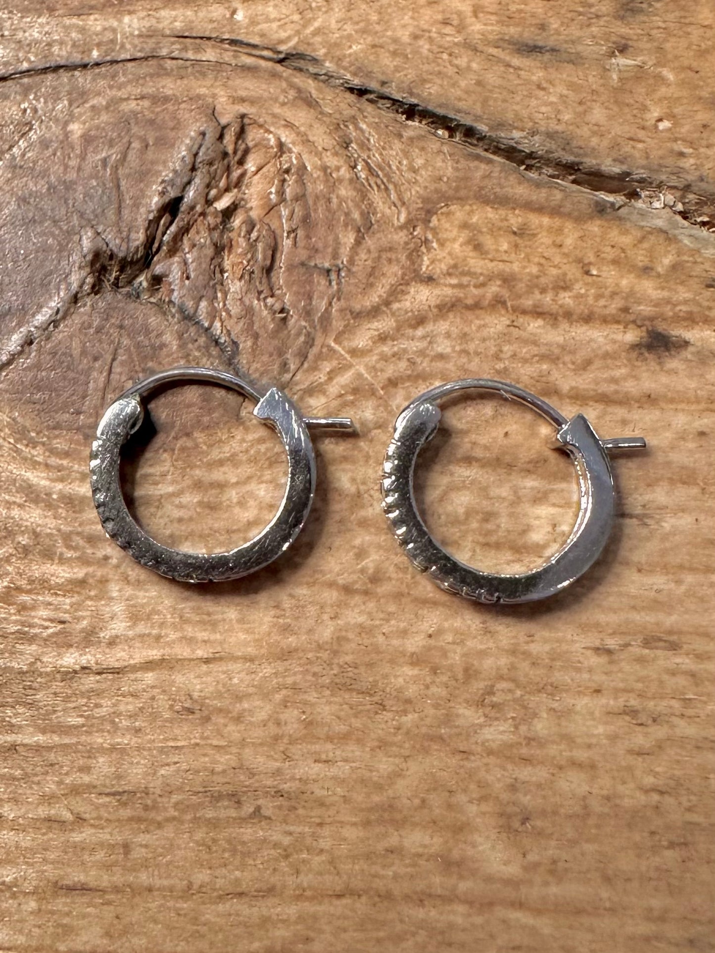 Modern CZ White Hoops 925 Silver Earrings