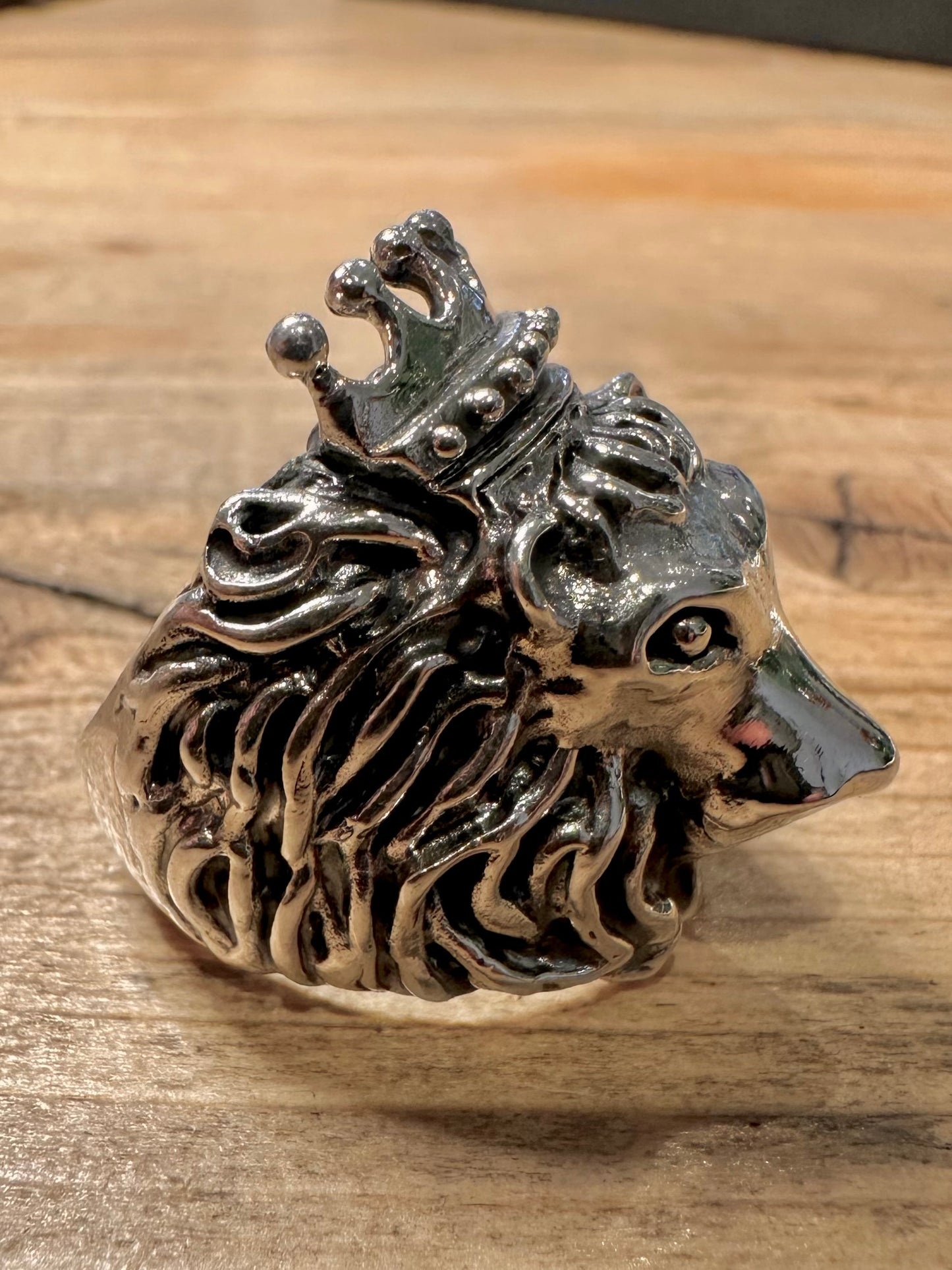Vintage Lion King 925 Silver Size O1/2 Ring