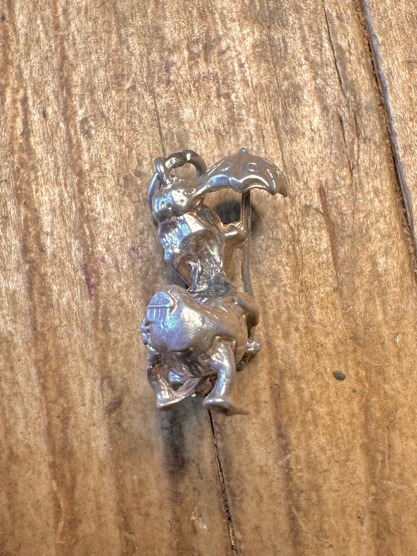 Donald Duck Eimer und Regenschirm 925 Sterling Silber Charm-Anhänger