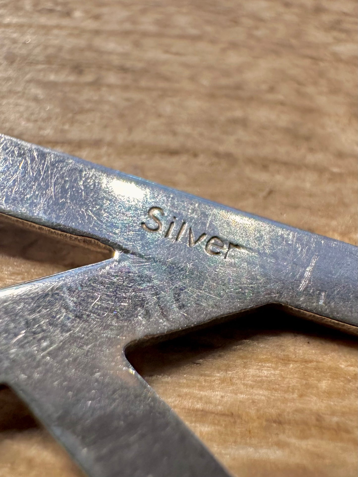 Vintage K Letter 925 Silver Pendant