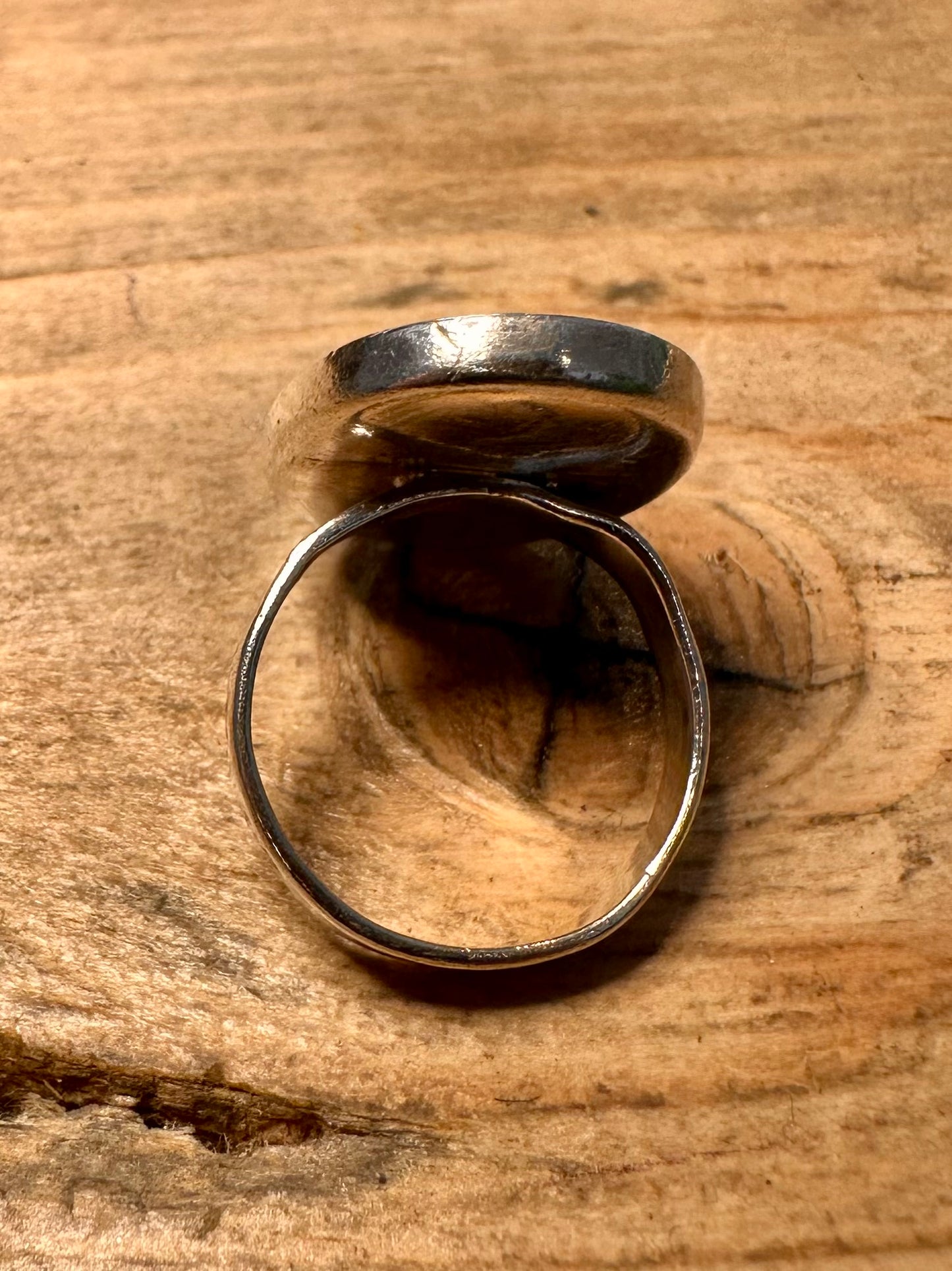 Vintage Howlite Oval 925 Silver Size I1/2 Ring