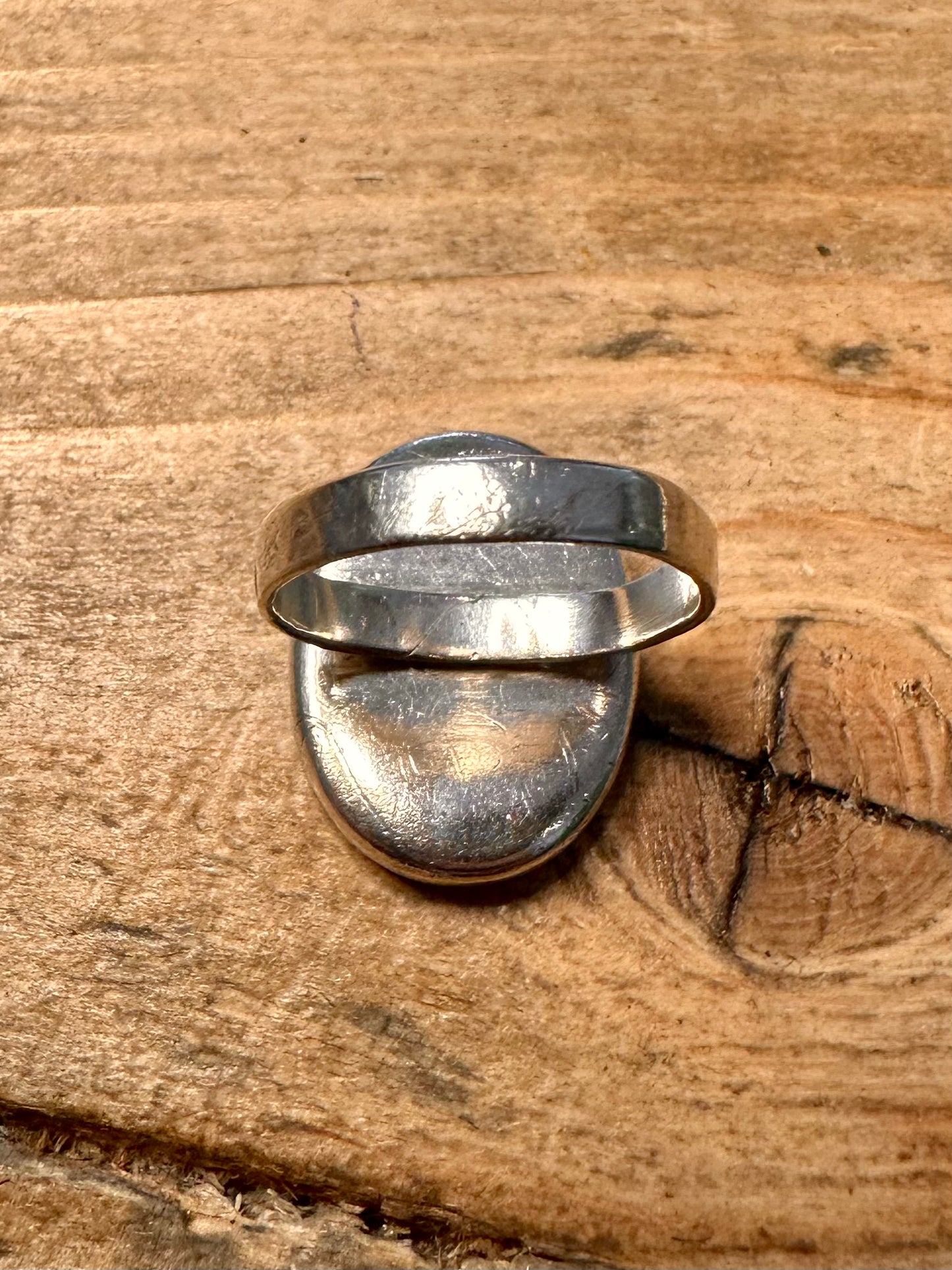 Vintage Howlite Oval 925 Silver Size I1/2 Ring