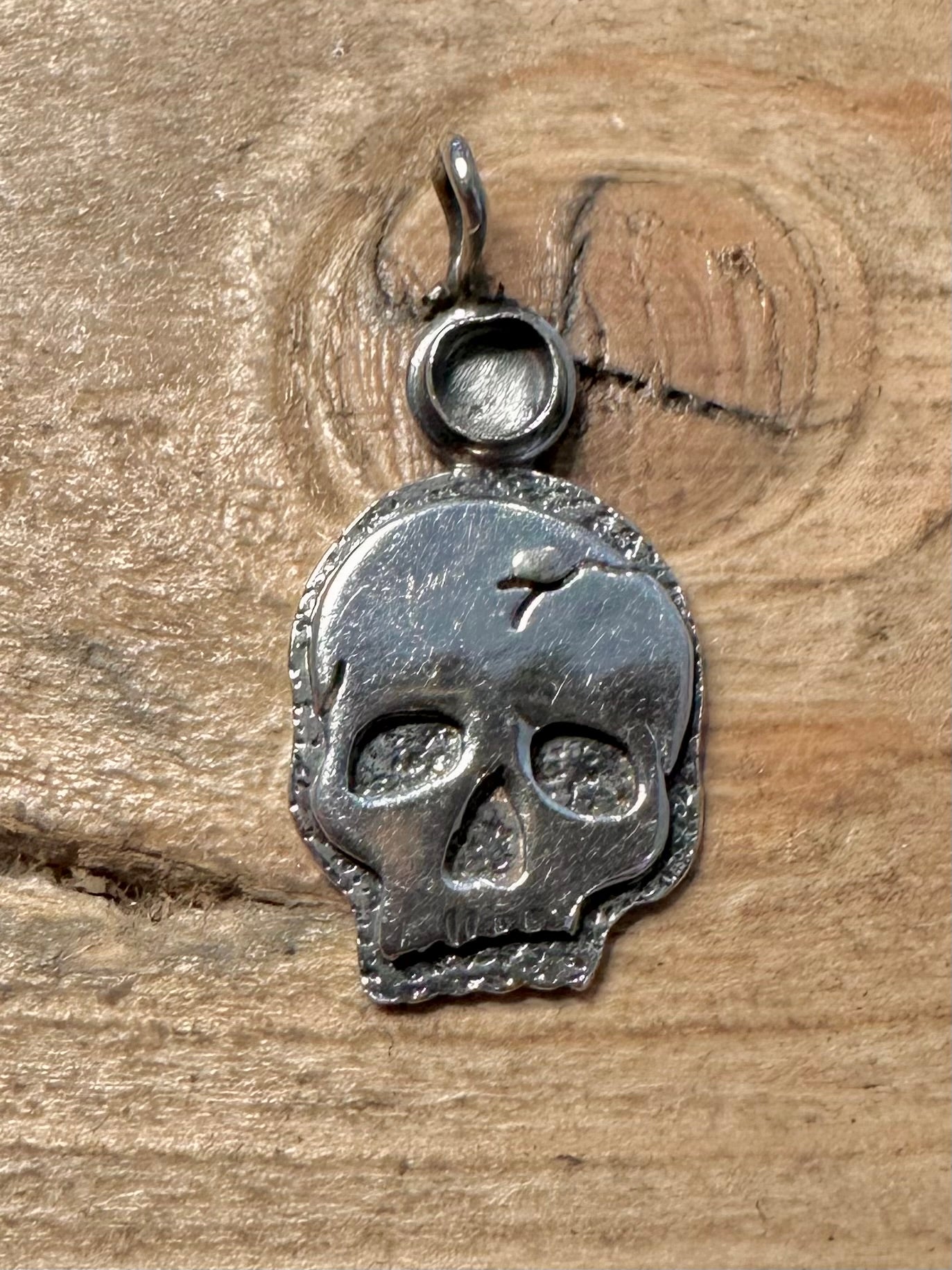 Vintage Skull 925 Silver Pendant