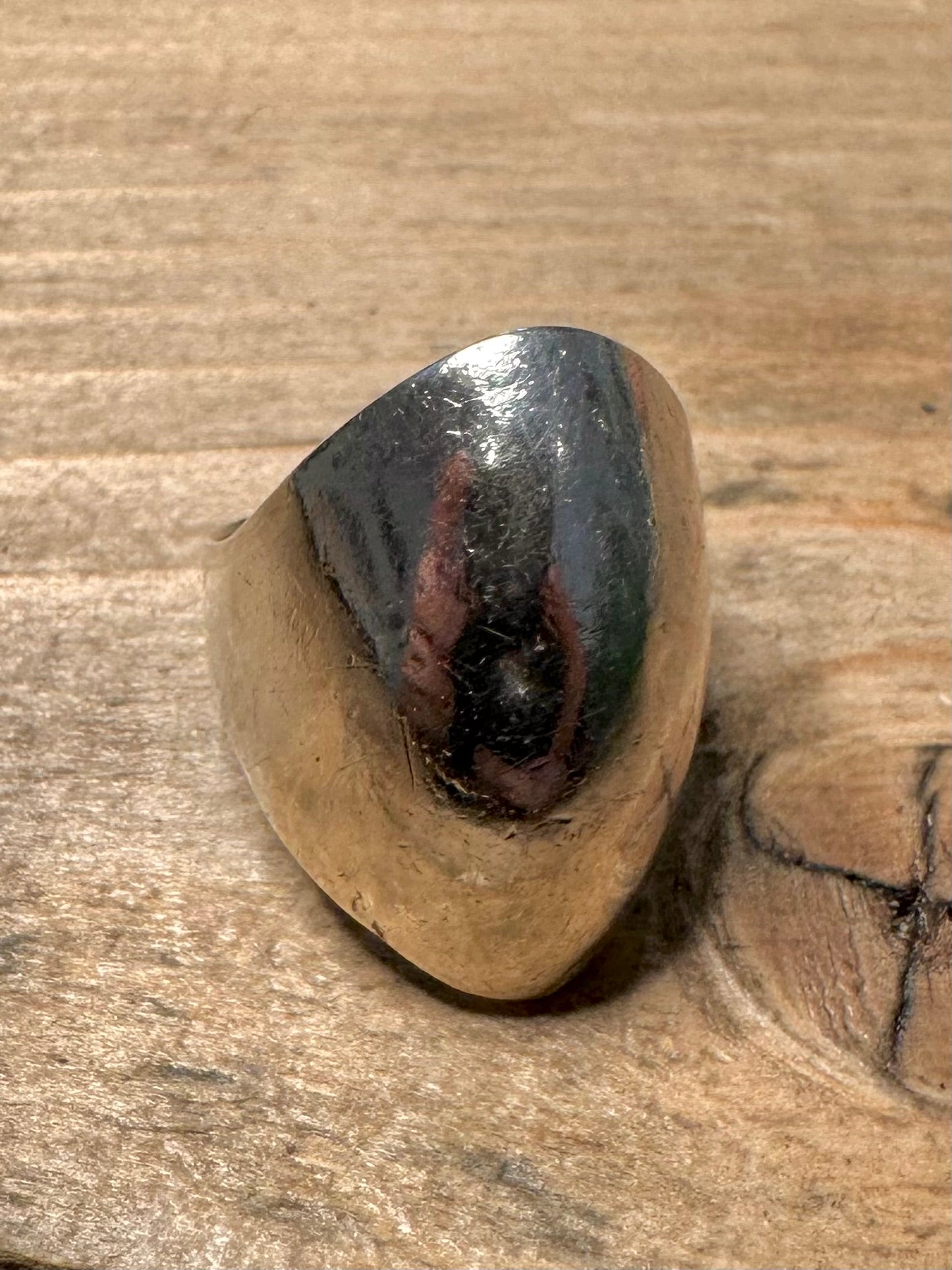 Abstract Dome 925 Silver Size L Ring
