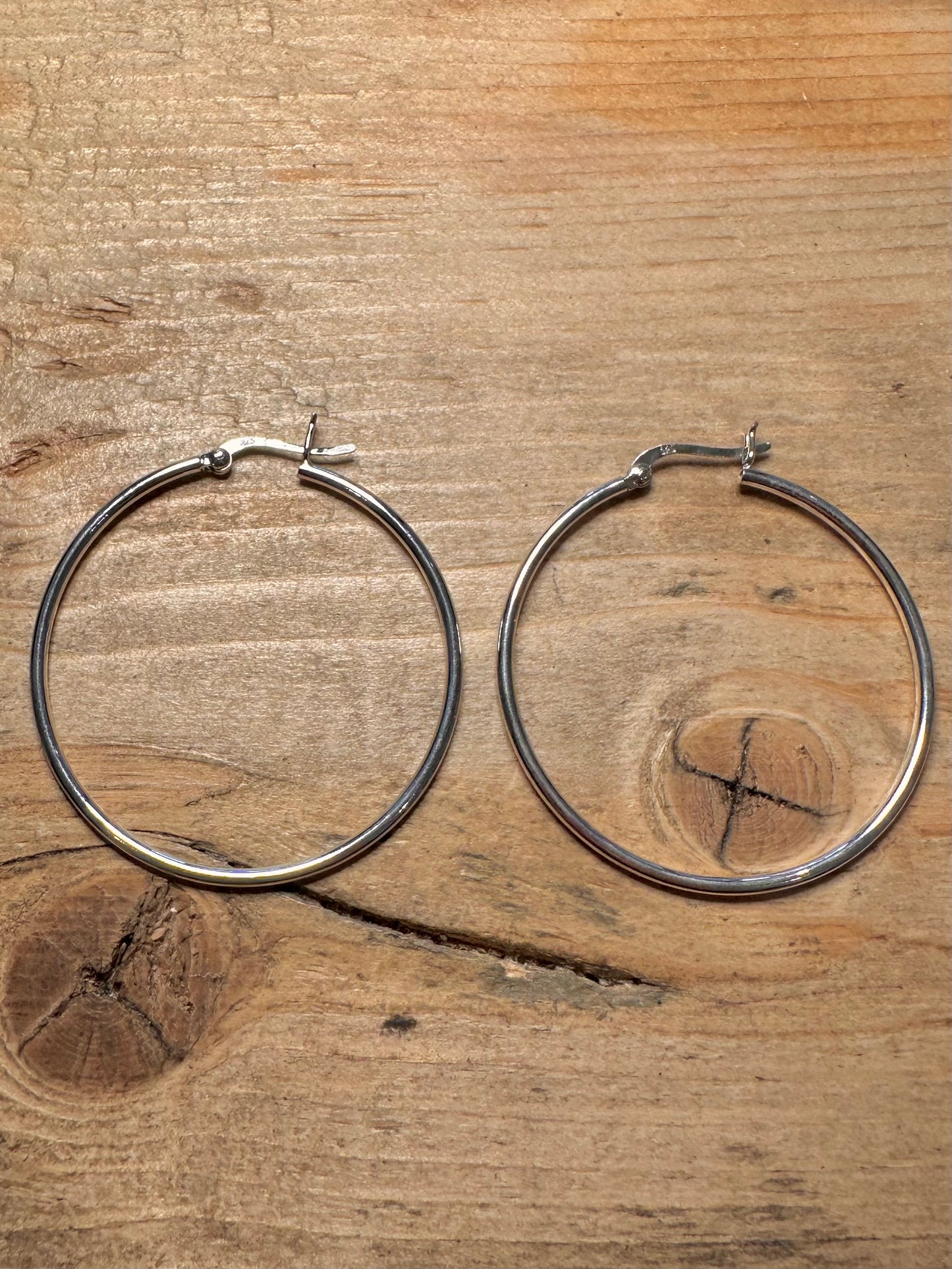 Modern Large Hoops 925 Silver Earrings